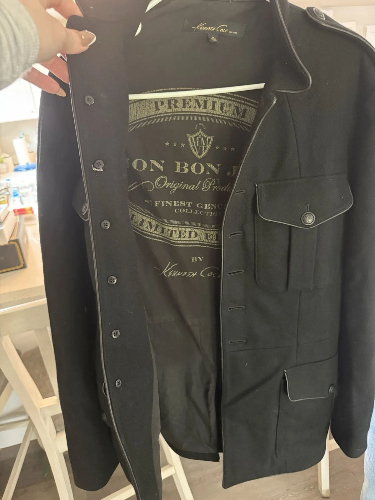 Bon Jovi Signed Autograph Kenneth Cole Wool Casmere Blend Jacket Number 402/500, изображение 5