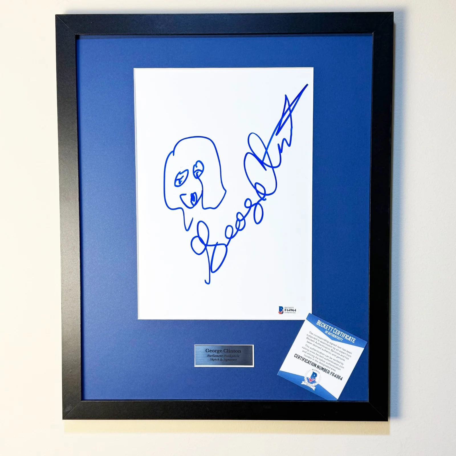 George Clinton Drawn Sketch & Autograph – Parliament Funkadelic – BAS Certified, image 3