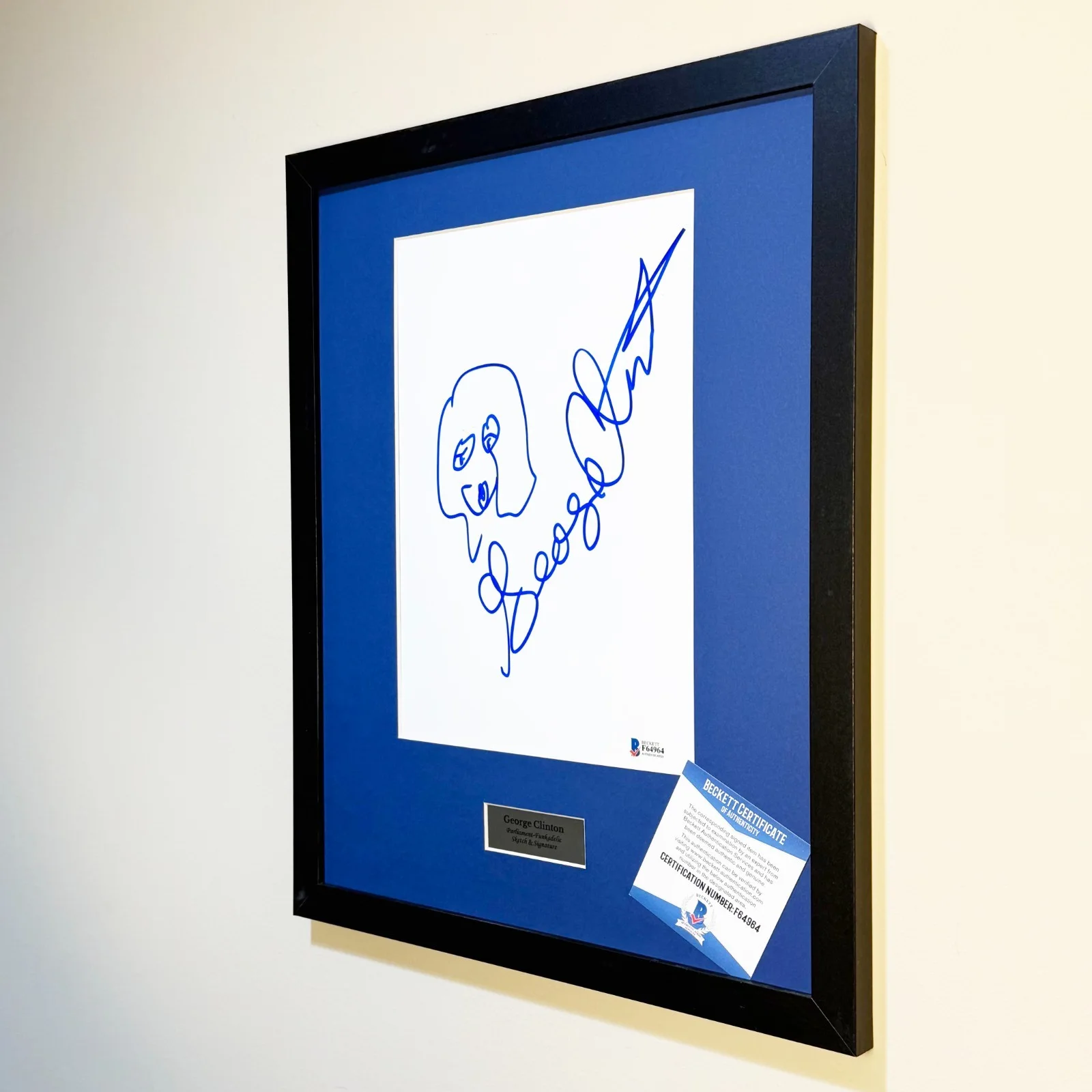 George Clinton Drawn Sketch & Autograph – Parliament Funkadelic – BAS Certified, image 4