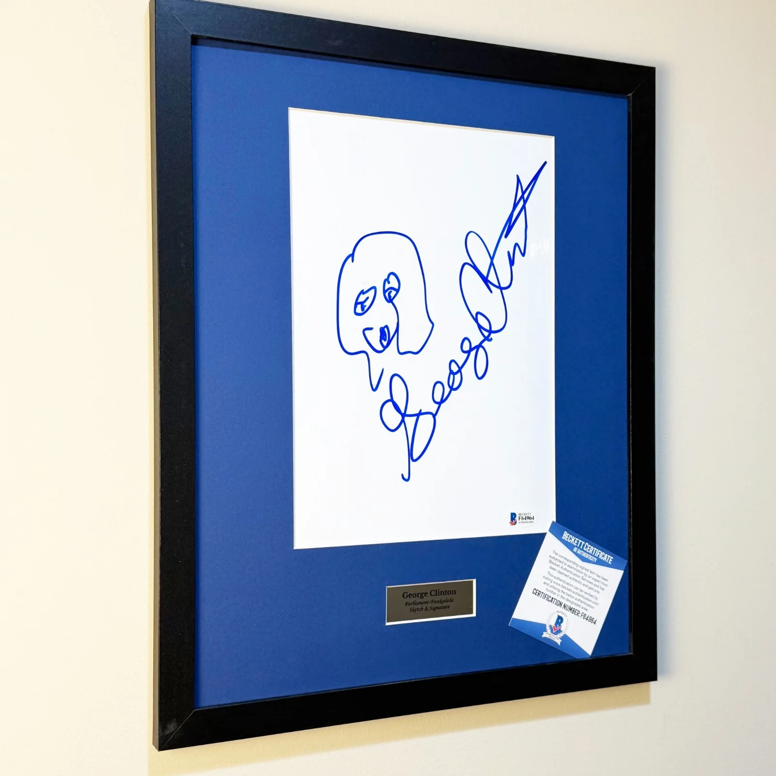 George Clinton Drawn Sketch & Autograph – Parliament Funkadelic – BAS Certified, image 5