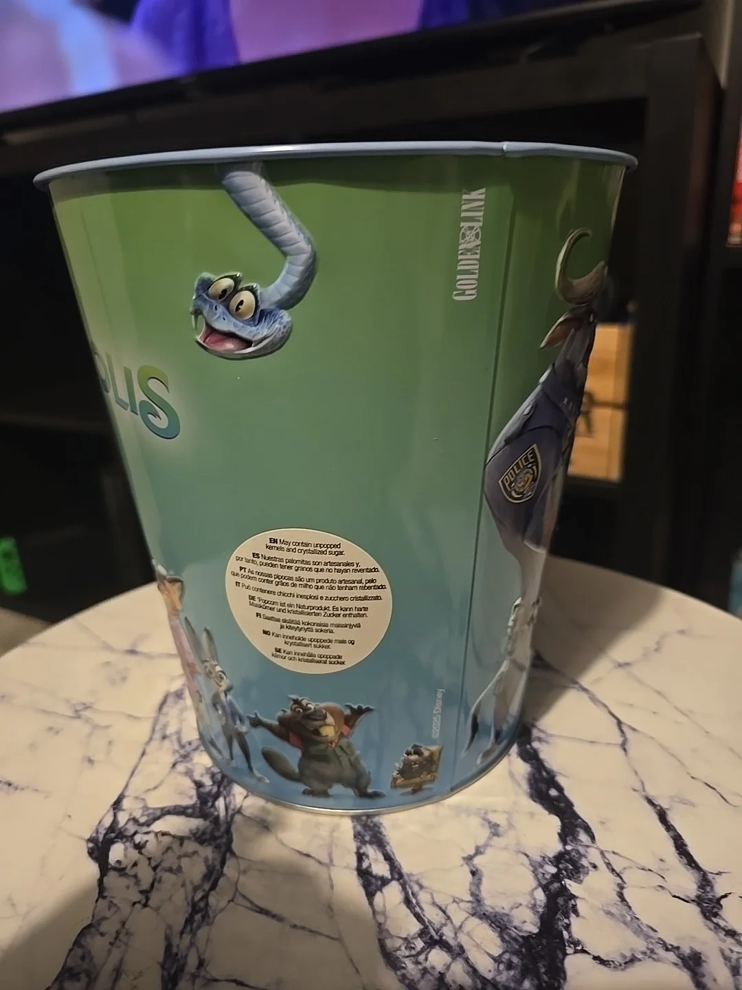 Odeon Cinema Exclusive Zootropolis 2 Popcorn Tin Bucket Brand New, изображение 2