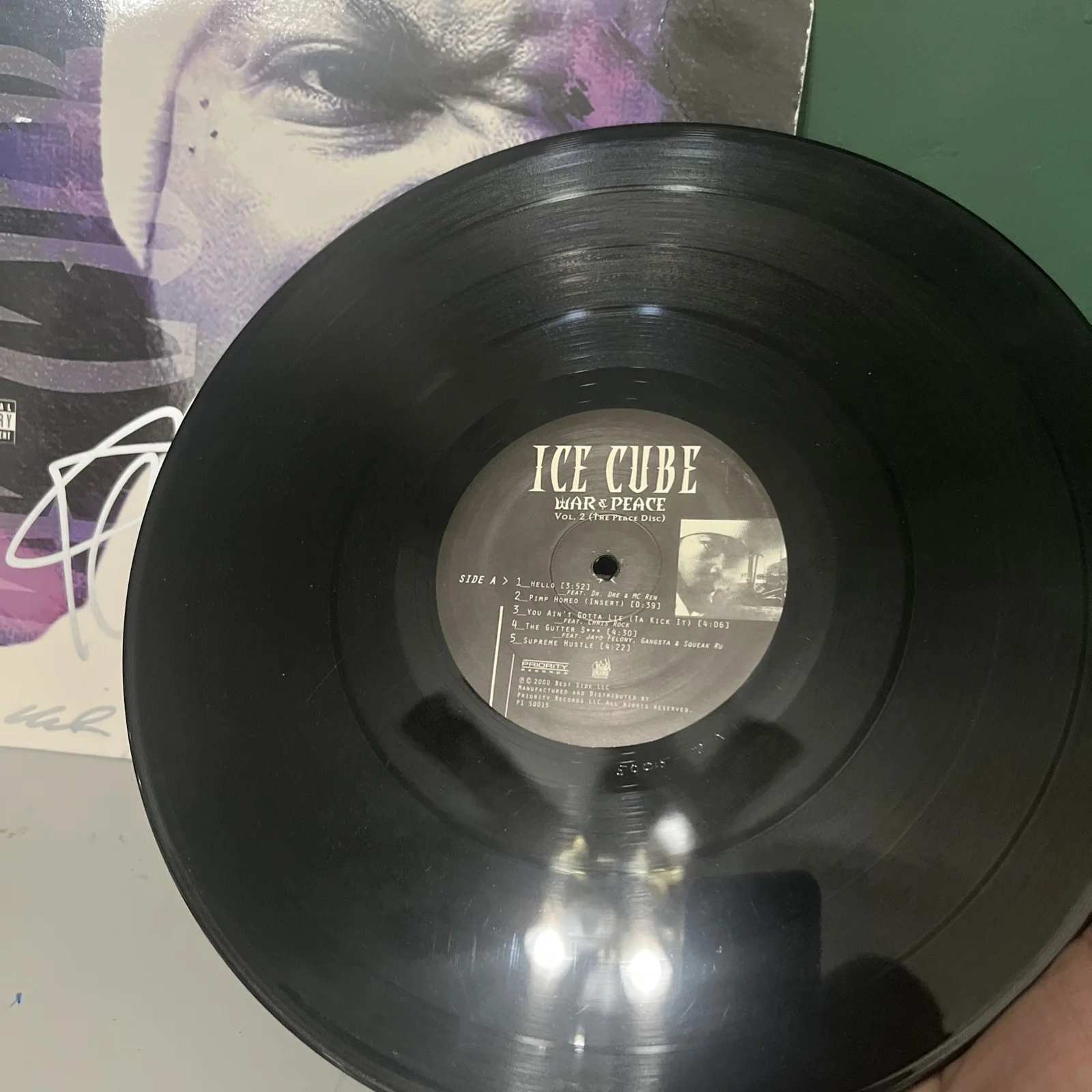 ICE CUBE SIGNED WAR & PEACE VOL 2 VINYL ALBUM RECORD Proof Pics NWA Rapper, изображение 5