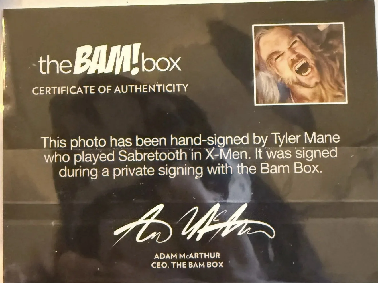 Tyler Mane — Tyler Mane Signed Original X-Men Sabretooth Photo BAM! Authentic Certificate, image 2