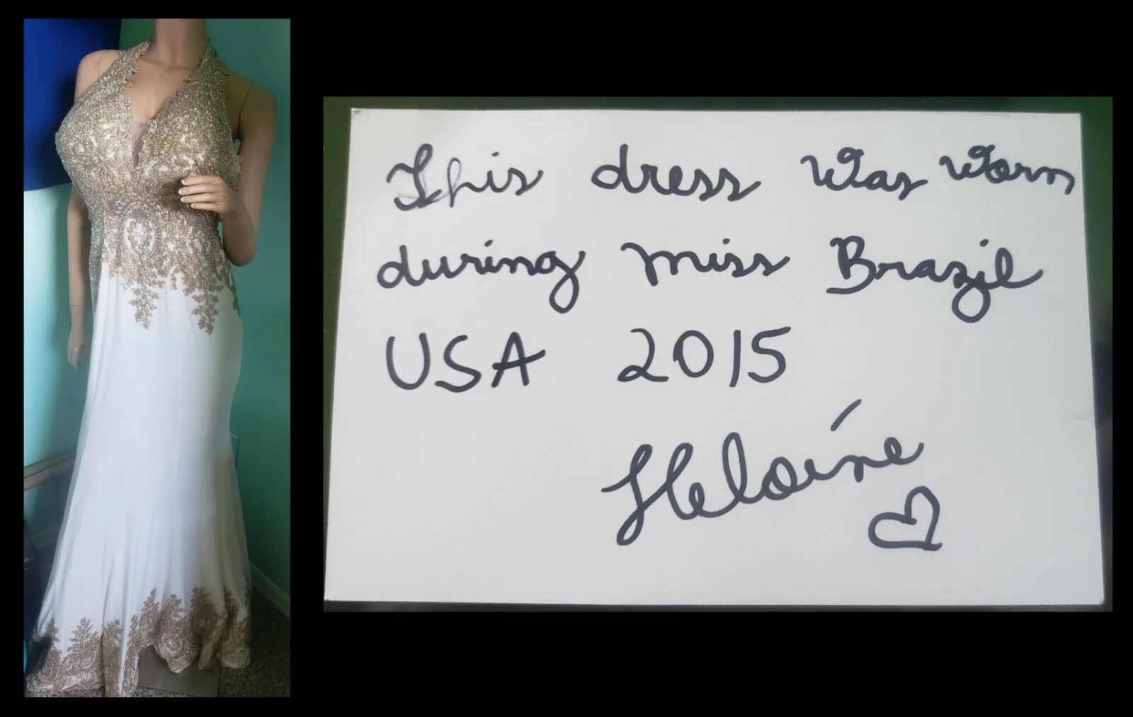 Heloíne Moreno: Playboy Miss Brazil 2015 Ornate Gown/Dress w/COA, изображение 2