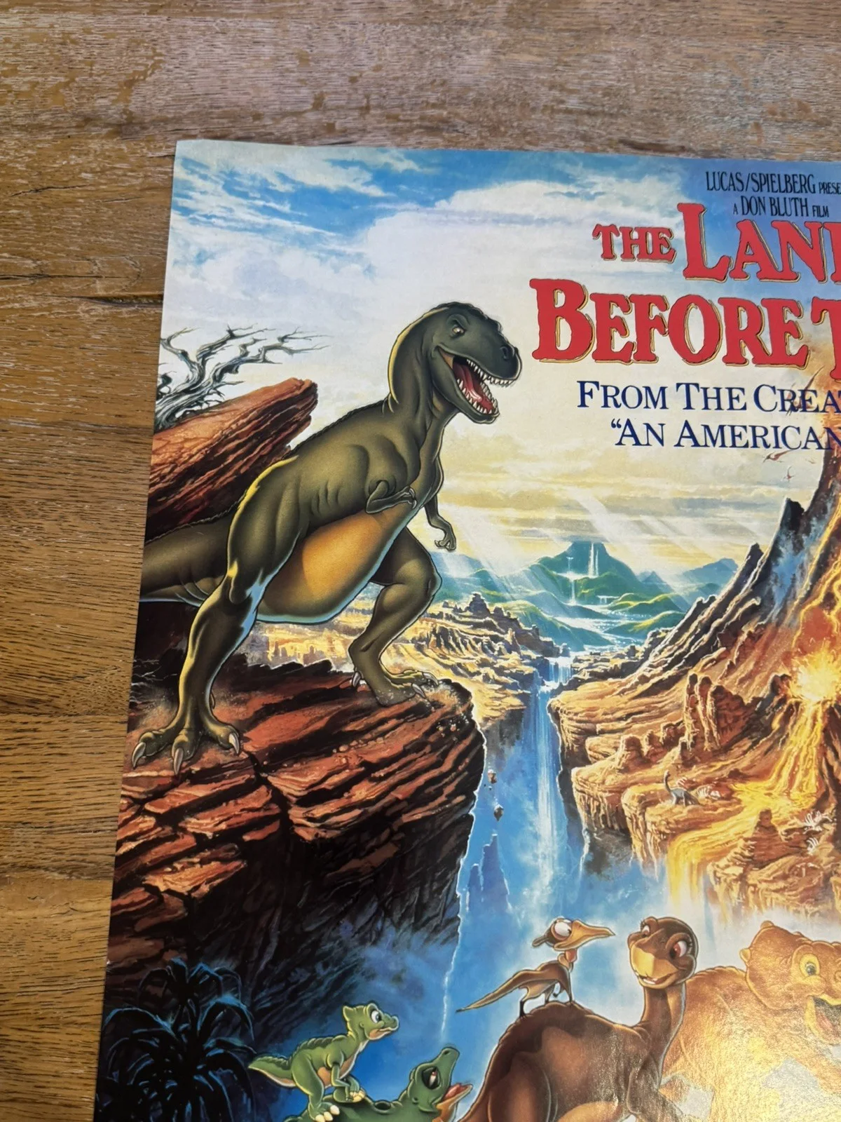 The Land Before Time 1988 Video Shop VHS Poster rare, изображение 3