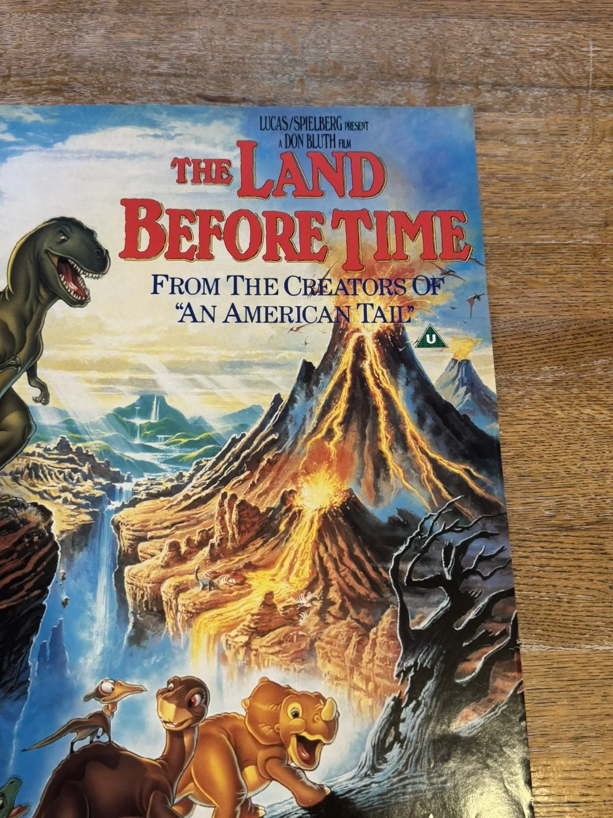 The Land Before Time 1988 Video Shop VHS Poster rare, изображение 4