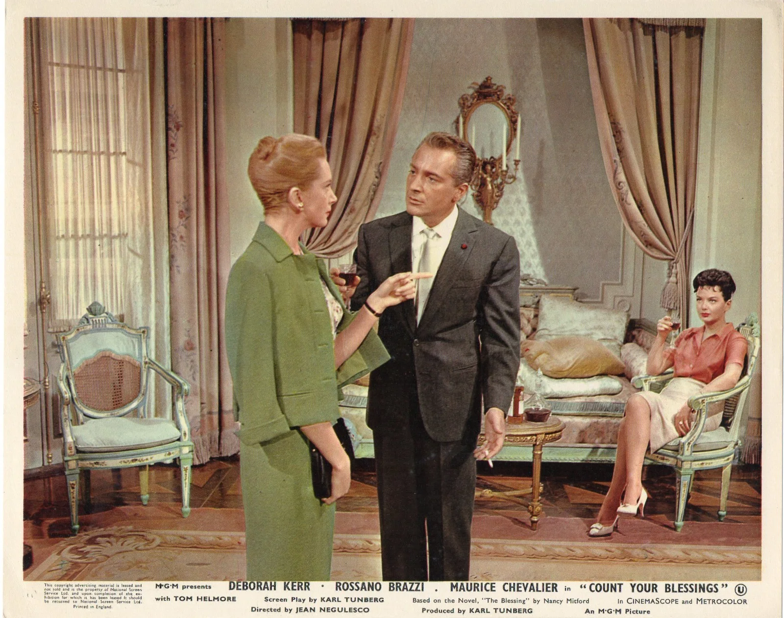 COUNT YOUR BLESSINGS 1959 Deborah Kerr, Rossano Brazzi 10x8 LOBBY SET, изображение 3