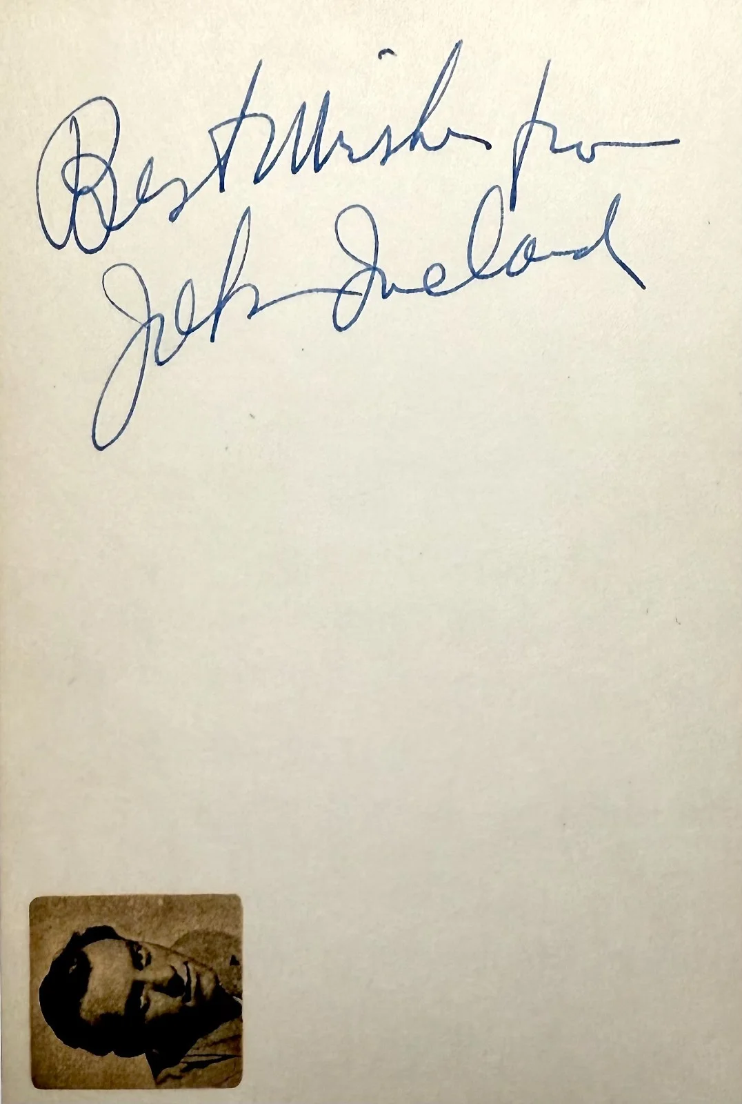 John Ireland — JOHN IRELAND Signed Autographed 4"x 6" INDEX CARD All the King's Men PARTY GIRL, изображение 5