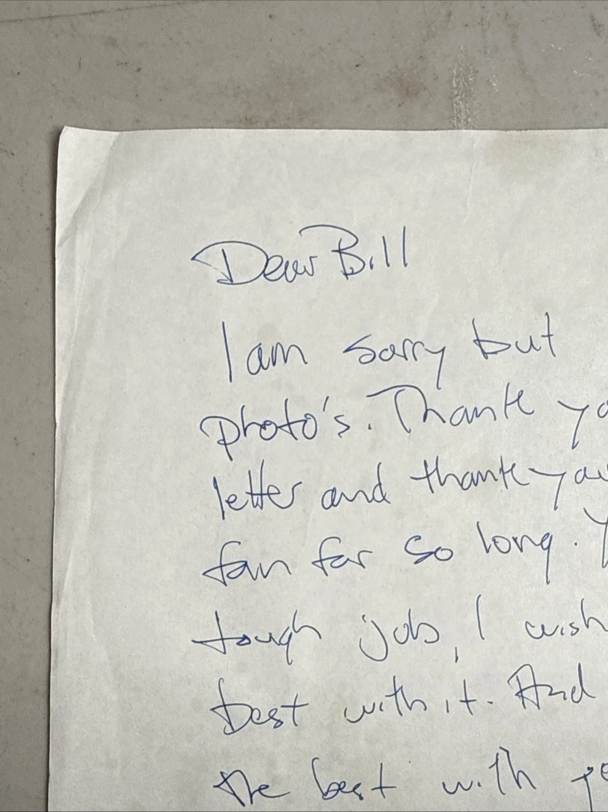 David Morse Signed Handwritten Letter Autograph Actor Personal Note, image 2
