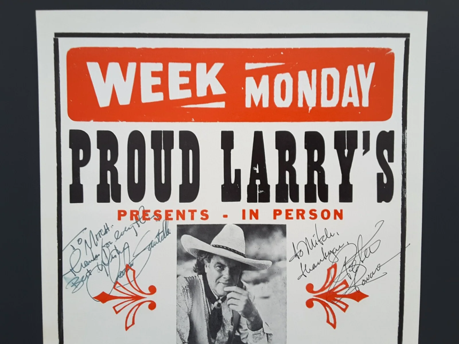Peter Rowan SIGNED! Hatch Show Print 1995 PROUD LARRY'S OXFORD MS Concert Poster, image 2