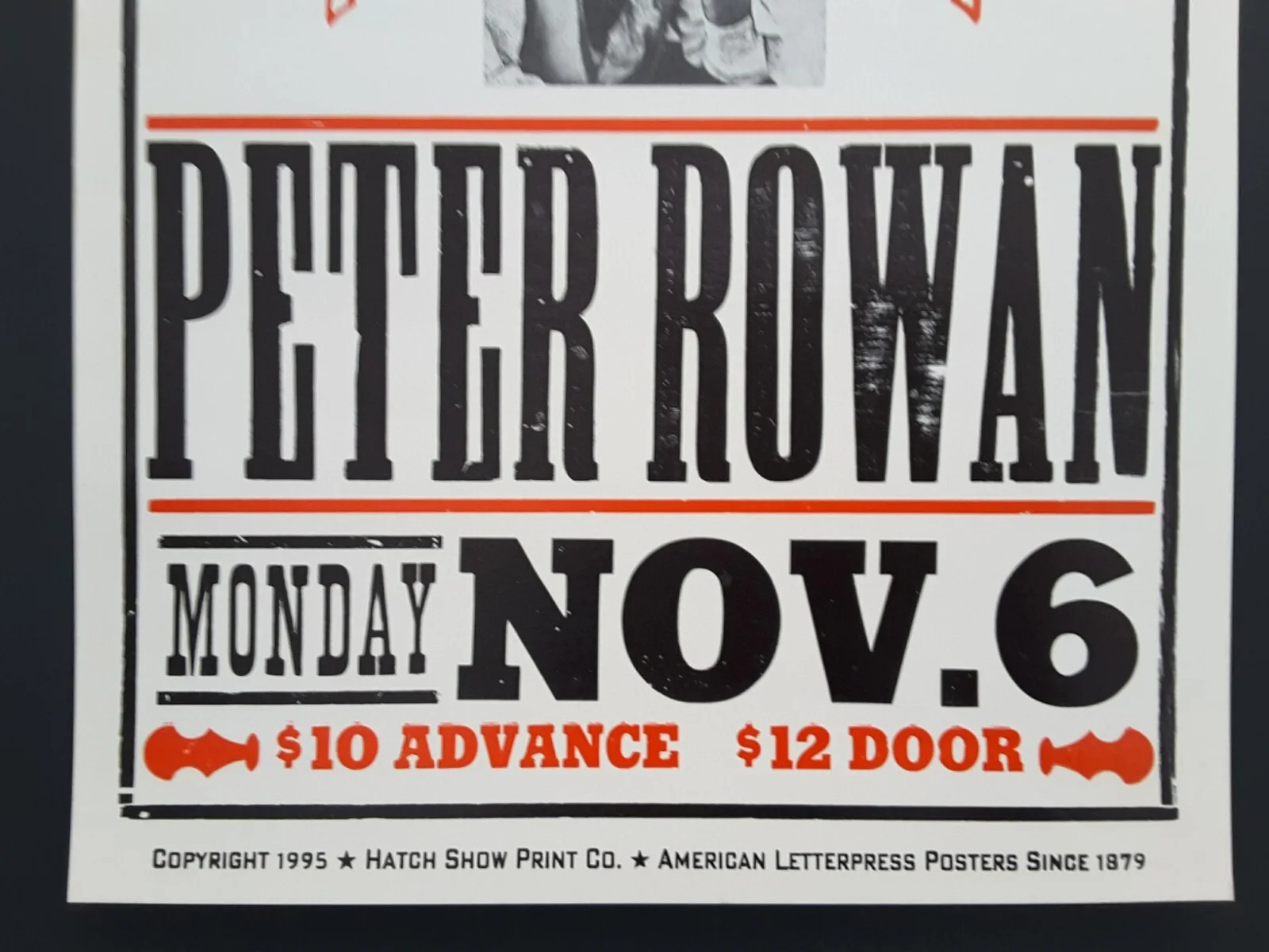 Peter Rowan SIGNED! Hatch Show Print 1995 PROUD LARRY'S OXFORD MS Concert Poster, image 3