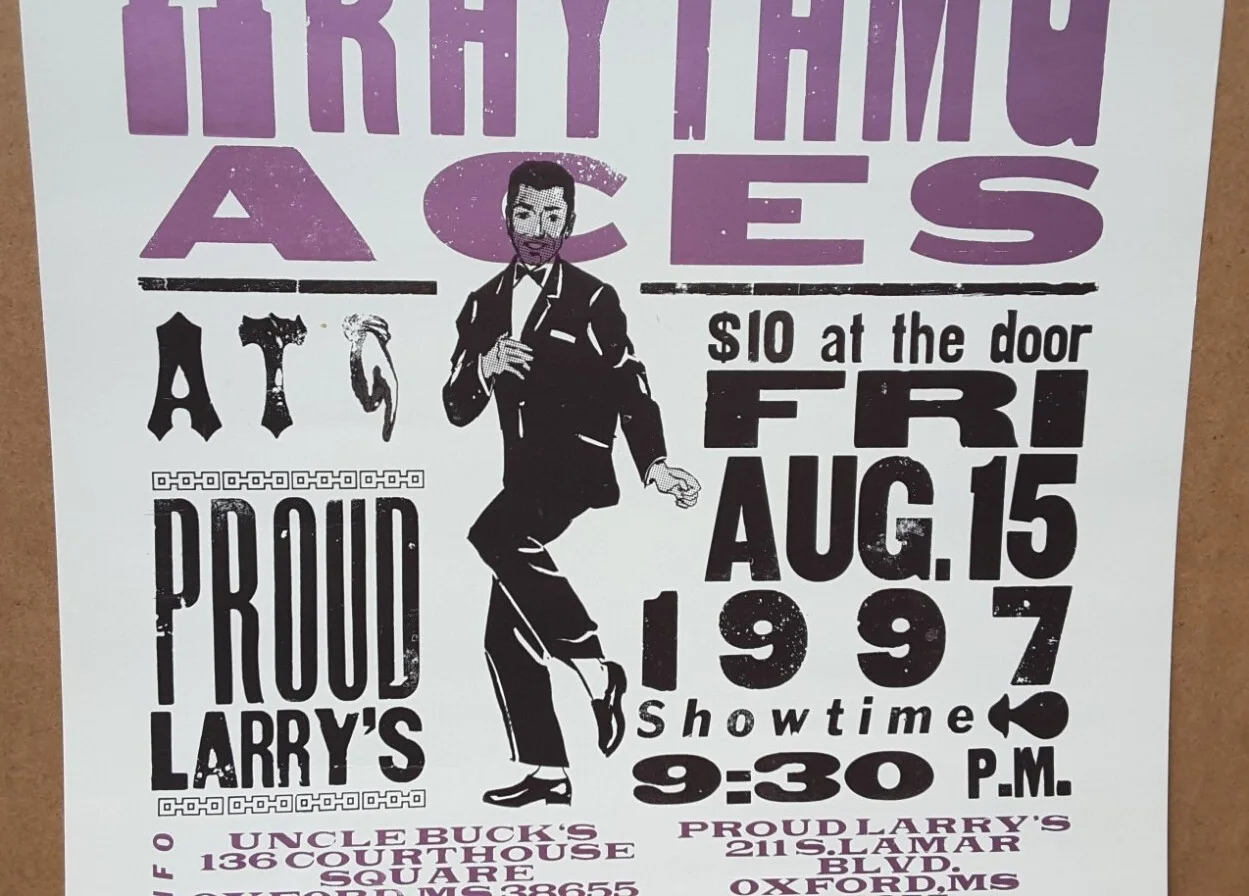 THE AMAZING RHYTHM ACES Hatch Show Print 1997 PROUD LARRYS OXFORD Concert Poster, изображение 2