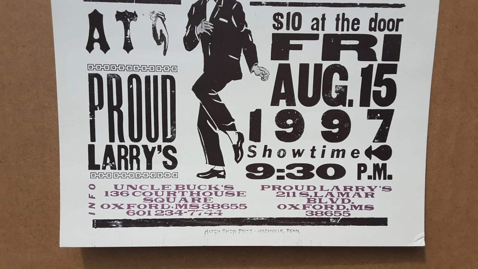 THE AMAZING RHYTHM ACES Hatch Show Print 1997 PROUD LARRYS OXFORD Concert Poster, изображение 3