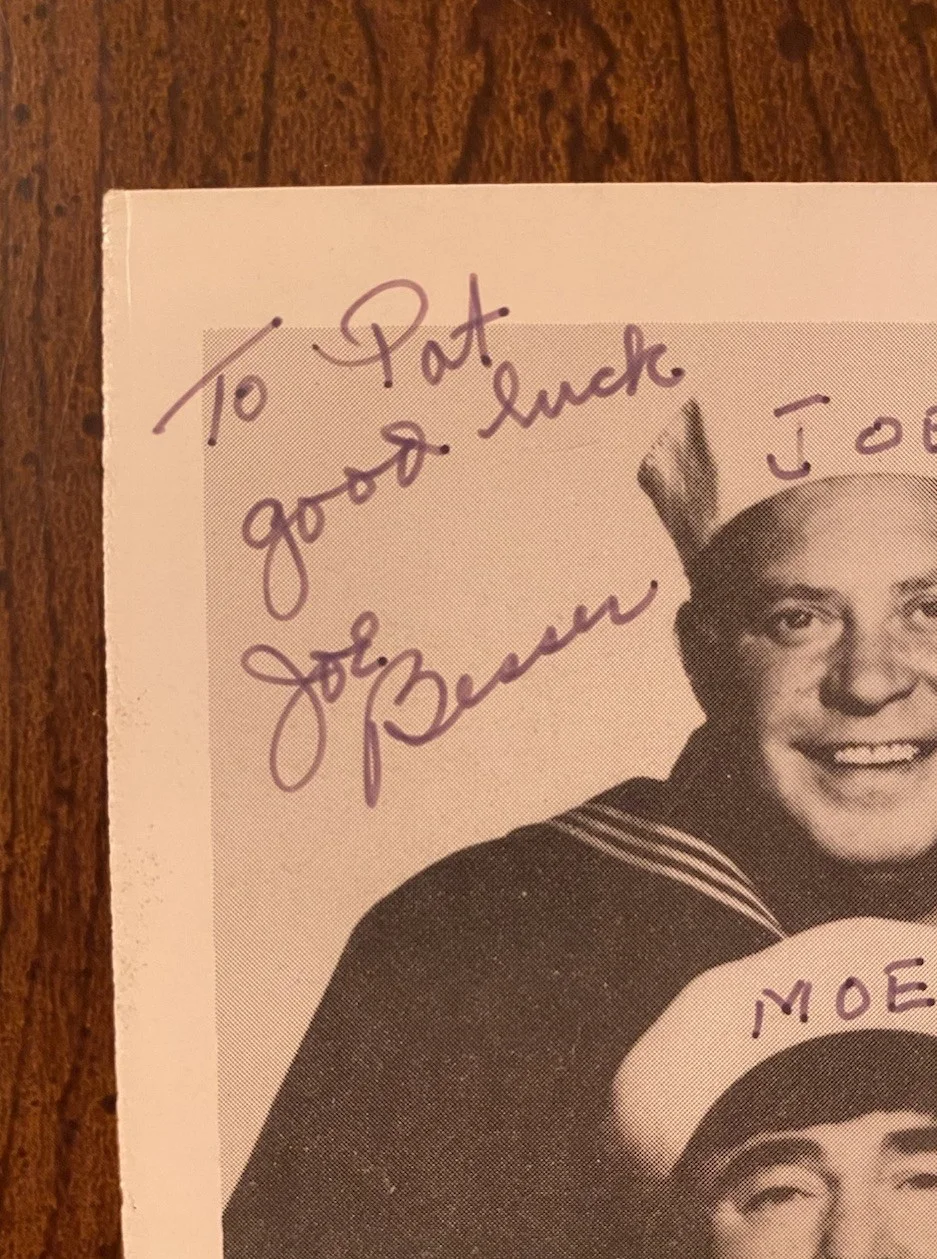 Moe Howard, Larry Fine, Joe Besser — The Three Stooges Signed Autographed Photo w COA Moe Howard Larry Fine Joe RARE, изображение 2