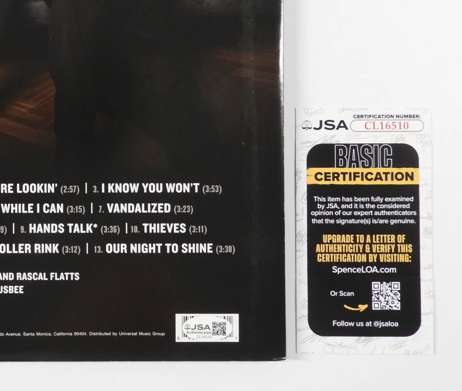 Rascal Flatts Signed Autograph Album JSA Record Vinyl Back To Us, image 3
