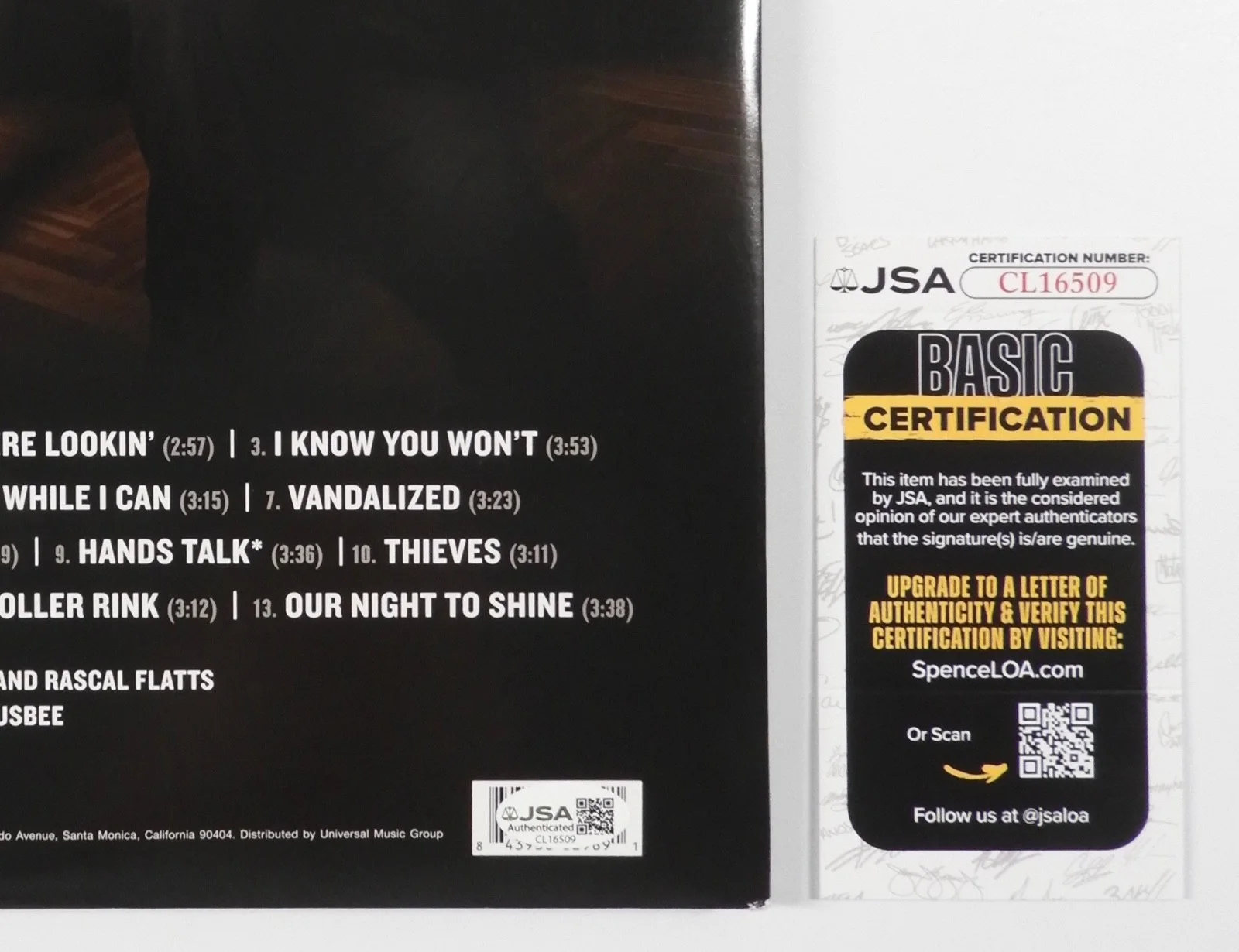 Rascal Flatts Signed Autograph Album JSA Record Vinyl Back To Us, image 3