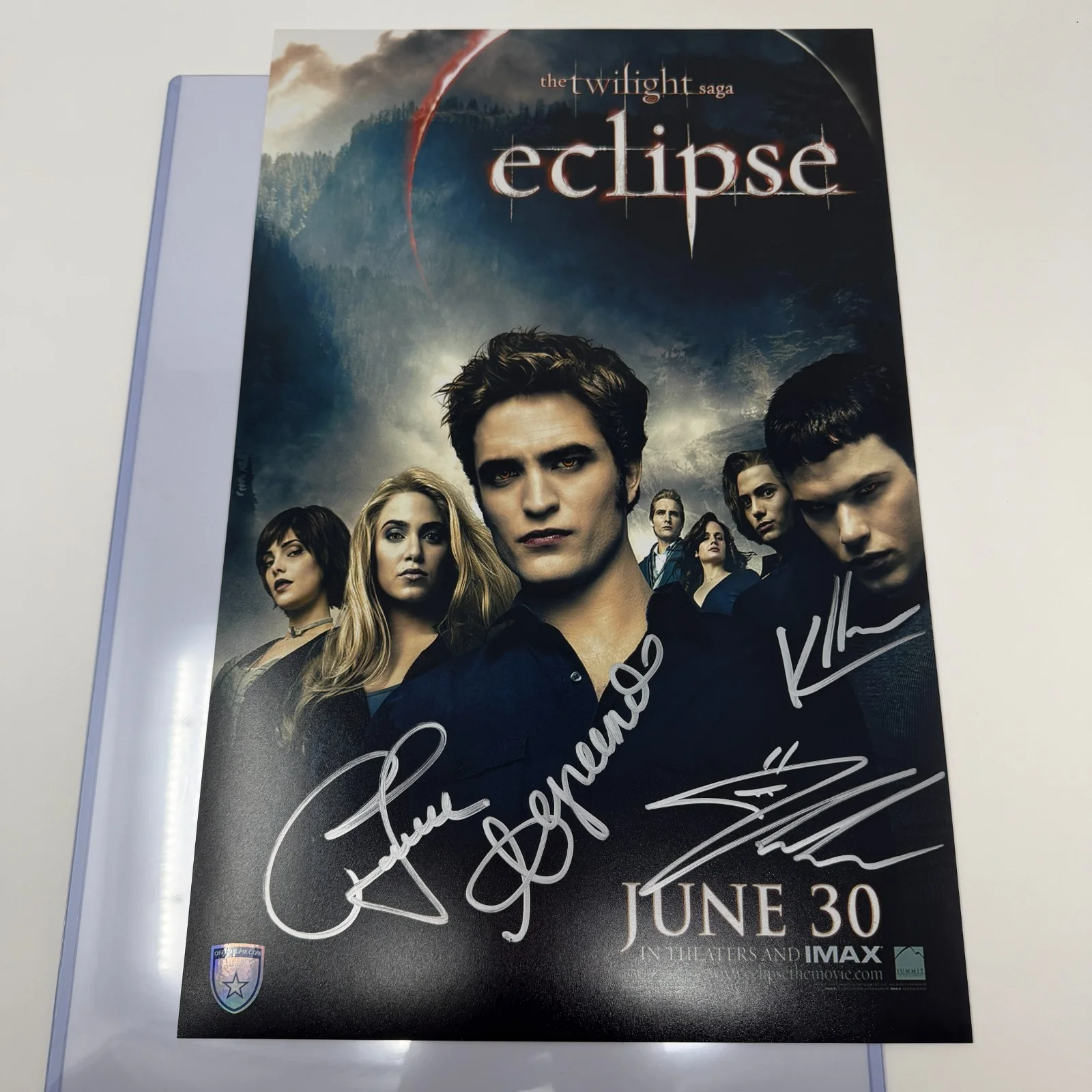 Kellan Lutz, Ashely Green, Peter Facinelli, Jackson Rathbone — Signed Twilight Eclipse Photo Lutz, Green, Facinelli, Rathbone Official Pix COA