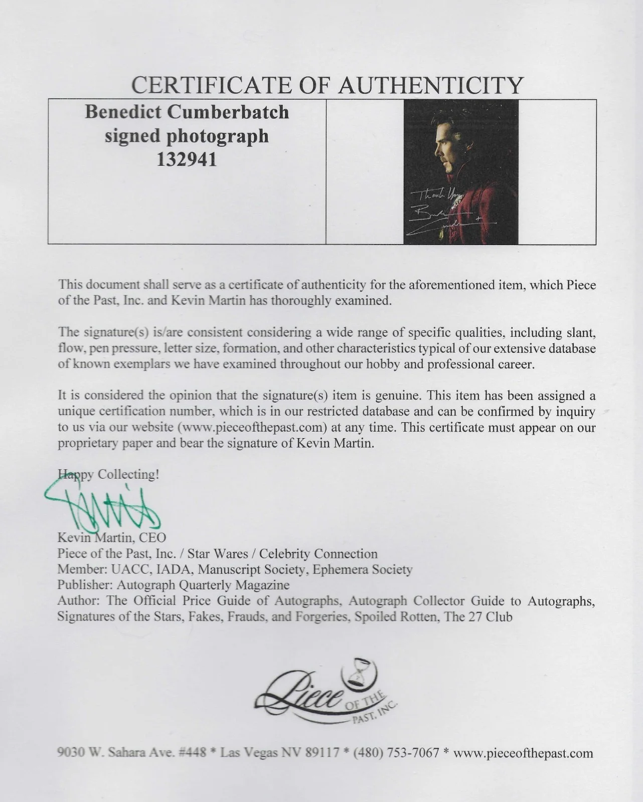 Benedict Cumberbatch — Benedict Cumberbatch Signed as DR. STRANGE + SHERLOCK 8 x 10 w. UACC COA, image 3