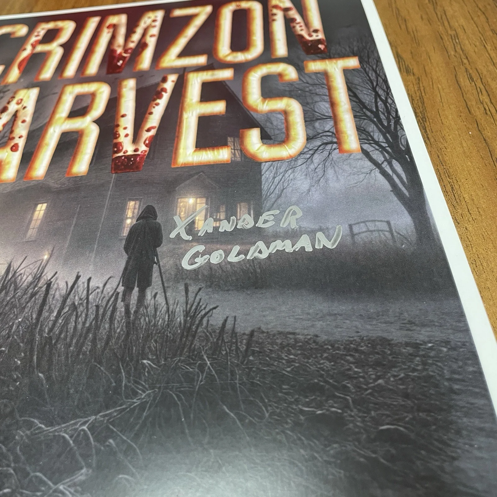 Xander Goldman — Autographed Xander Goldman Crimzon Harvest Horror Movie Promotional Poster, изображение 2