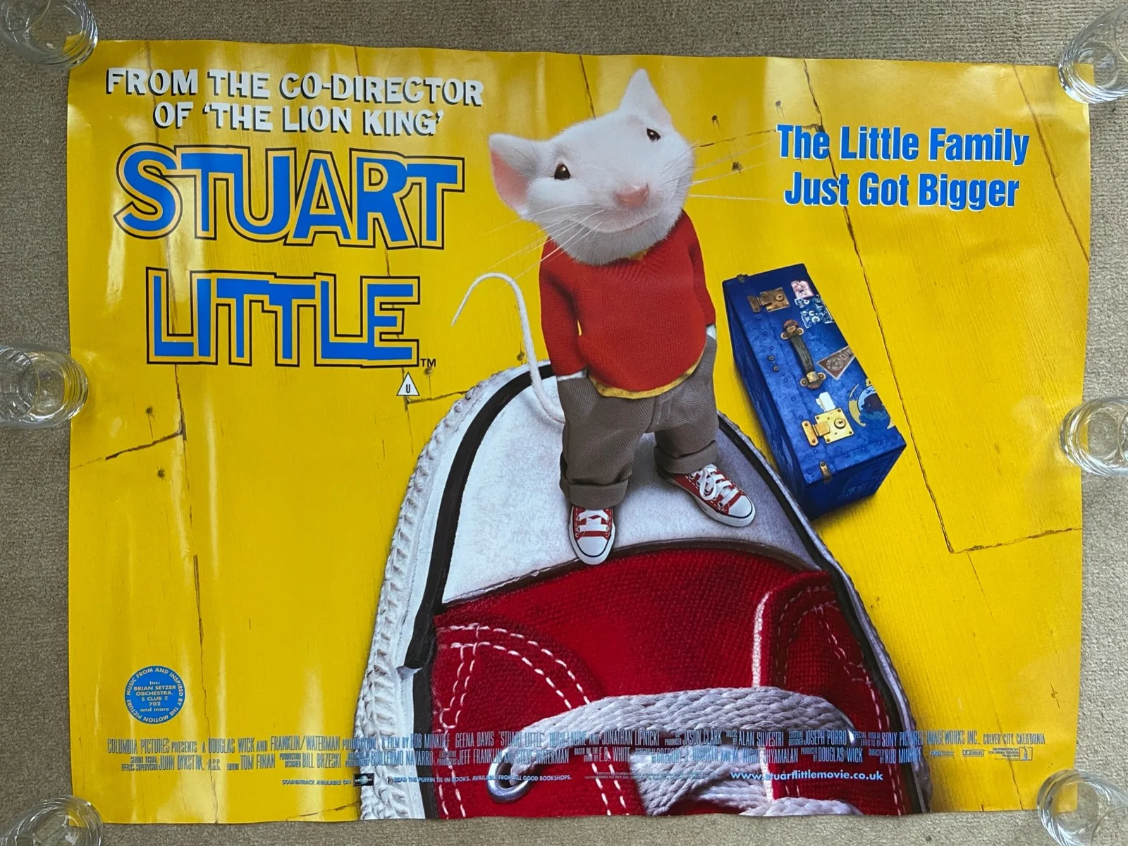 STUART LITTLE. Original UKQuad Cinema Poster NEW Rolled 30x40, изображение 2