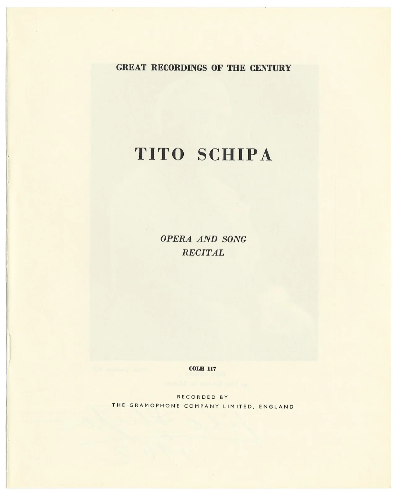 Tito Schipa Signed 1962 Booklet Page, Manon, Great Recordings of the Century, изображение 2