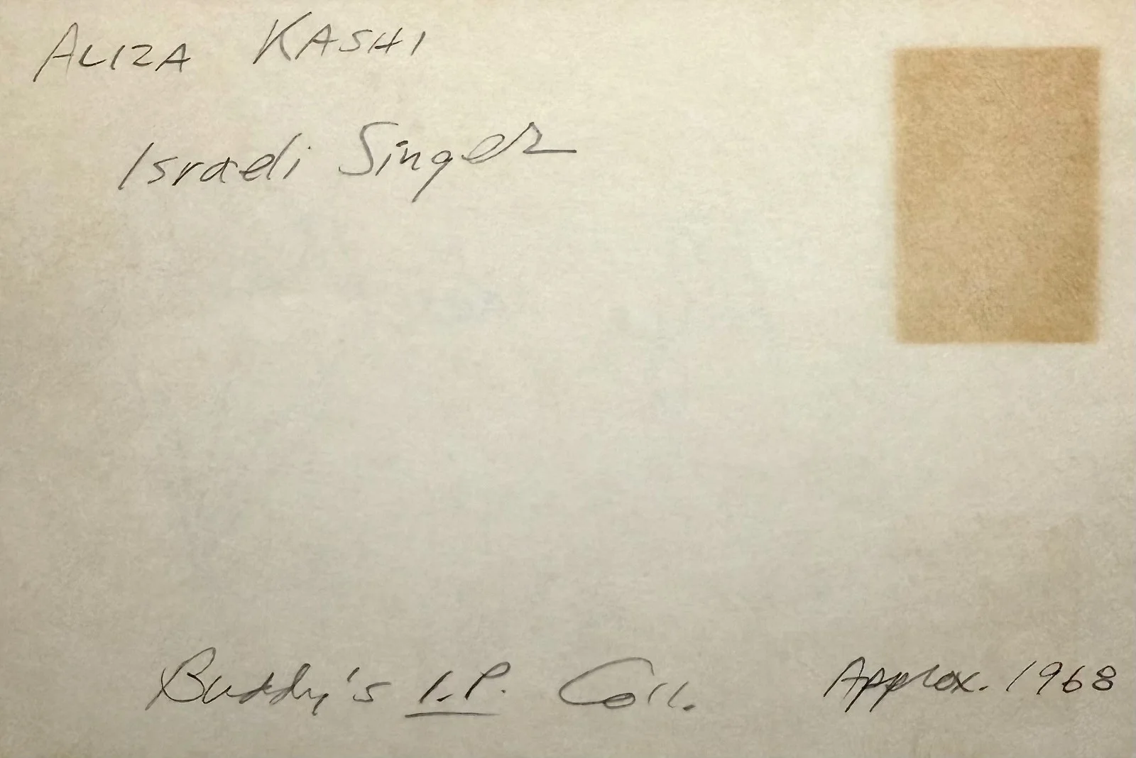 ALIZA KASHI Signed Autograph 4x6 INDEX CARD Erev Ba Shovach Yonim ISRAELI SINGER, image 4