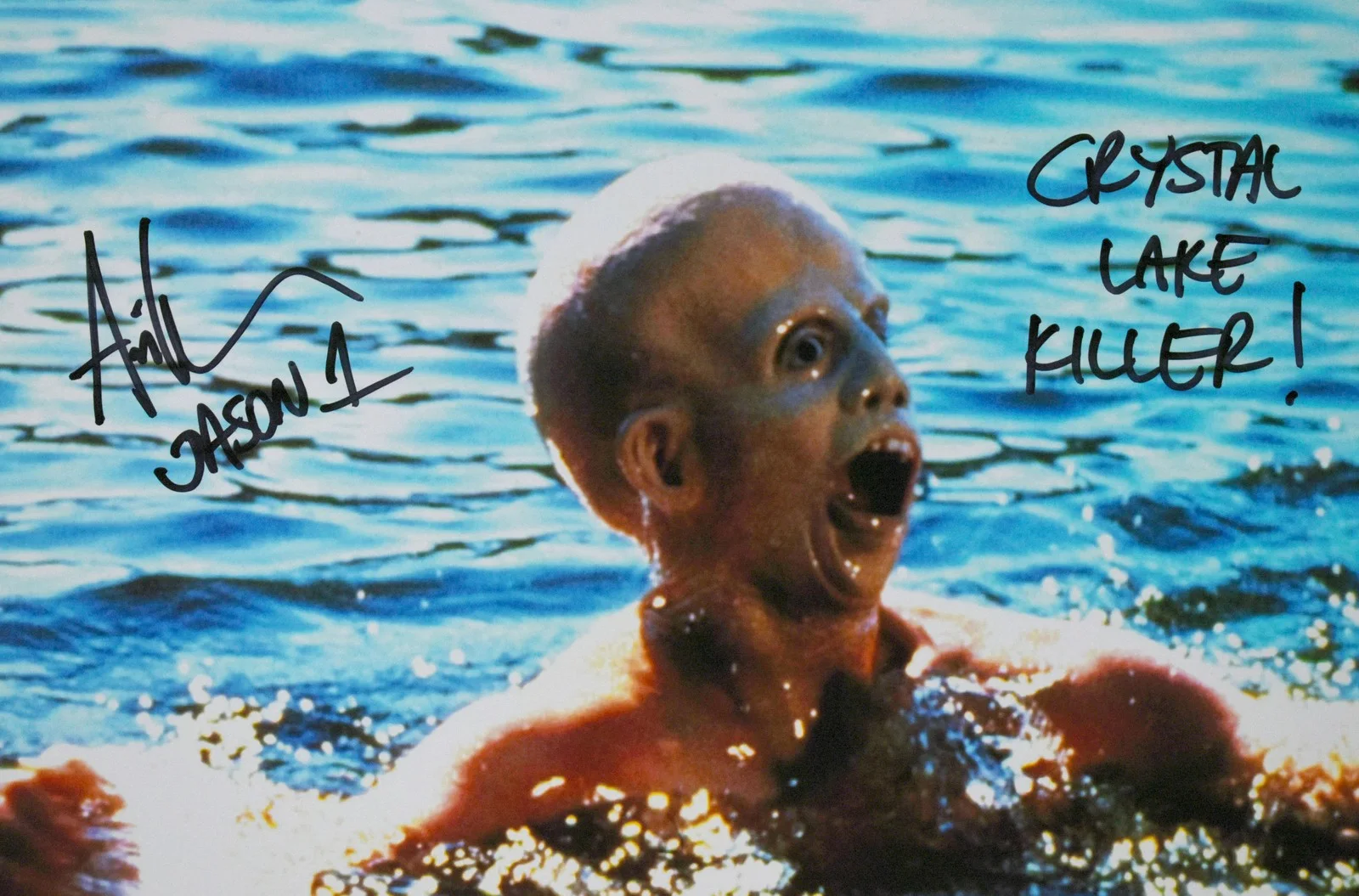 Ari Lehman — Ari Lehman Autographed 16x20 Drown Photo Crystal Lake Killer - Beckett W Holo, изображение 2