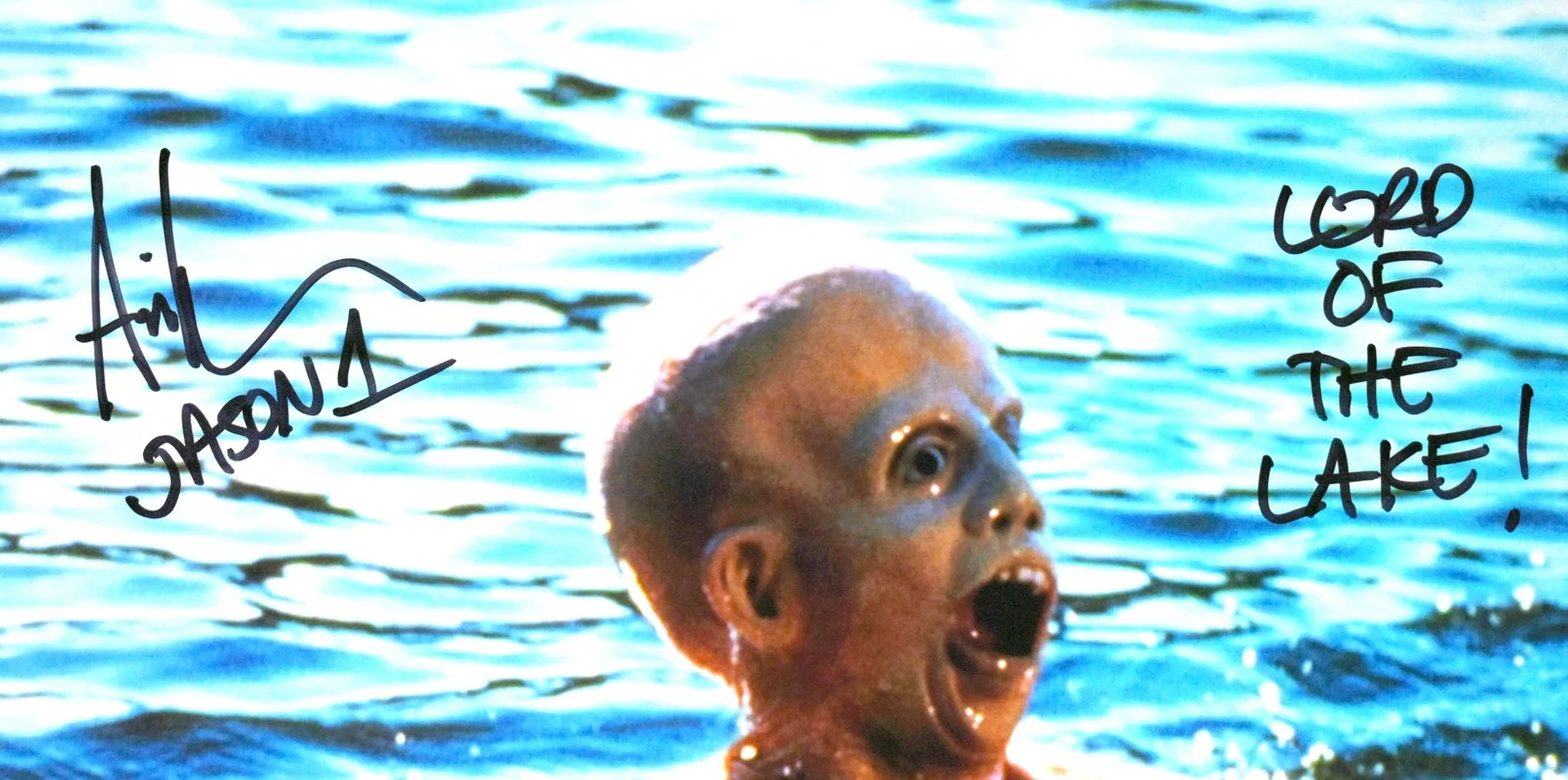 Ari Lehman — Ari Lehman Autographed 16x20 Drown Photo Lord of the Lake - Beckett W Hologram, изображение 2
