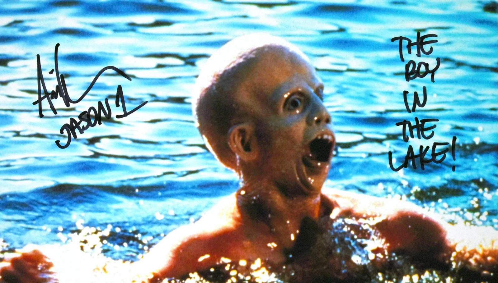 Ari Lehman — Ari Lehman Autographed 16x20 Drown Photo Boy in the Lake - Beckett W Hologram, изображение 2