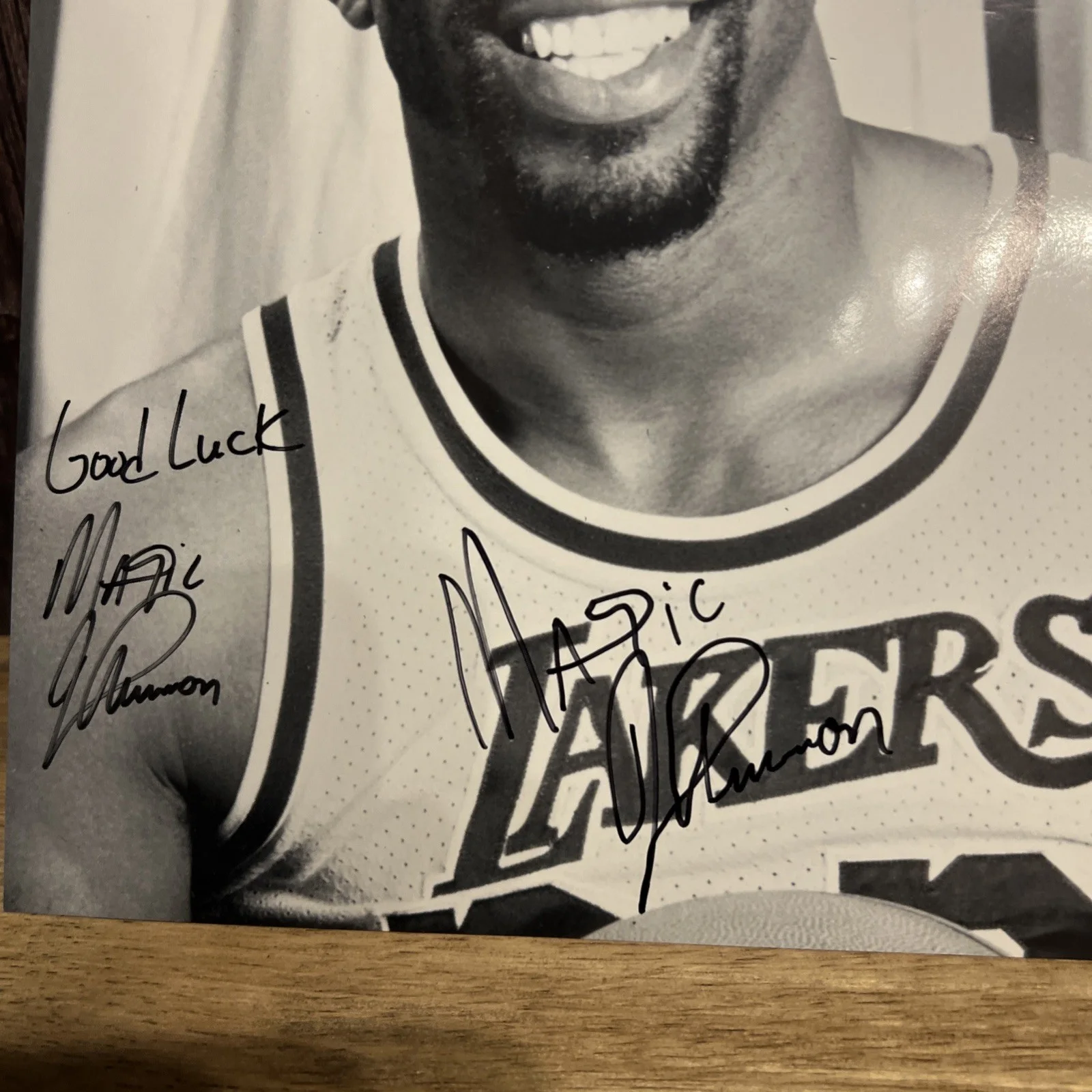 Magic Johnson Lakers signed 8x10 black & white photo NBA basketball Los Angeles, изображение 2