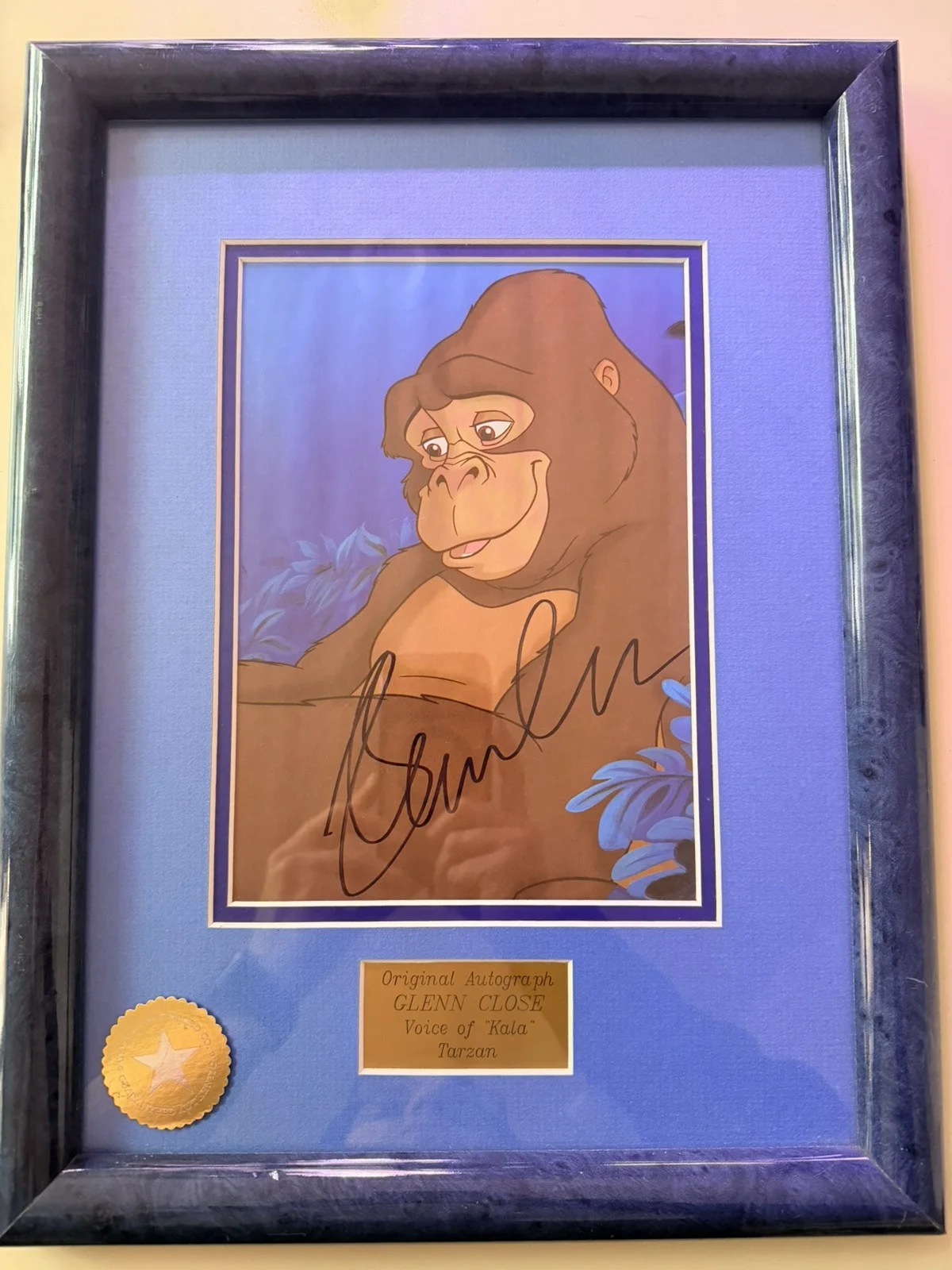 Glenn Close — Original Autograph Of "Glenn Close" Voice Of "Kala" Tarzan - Signed Disney Art