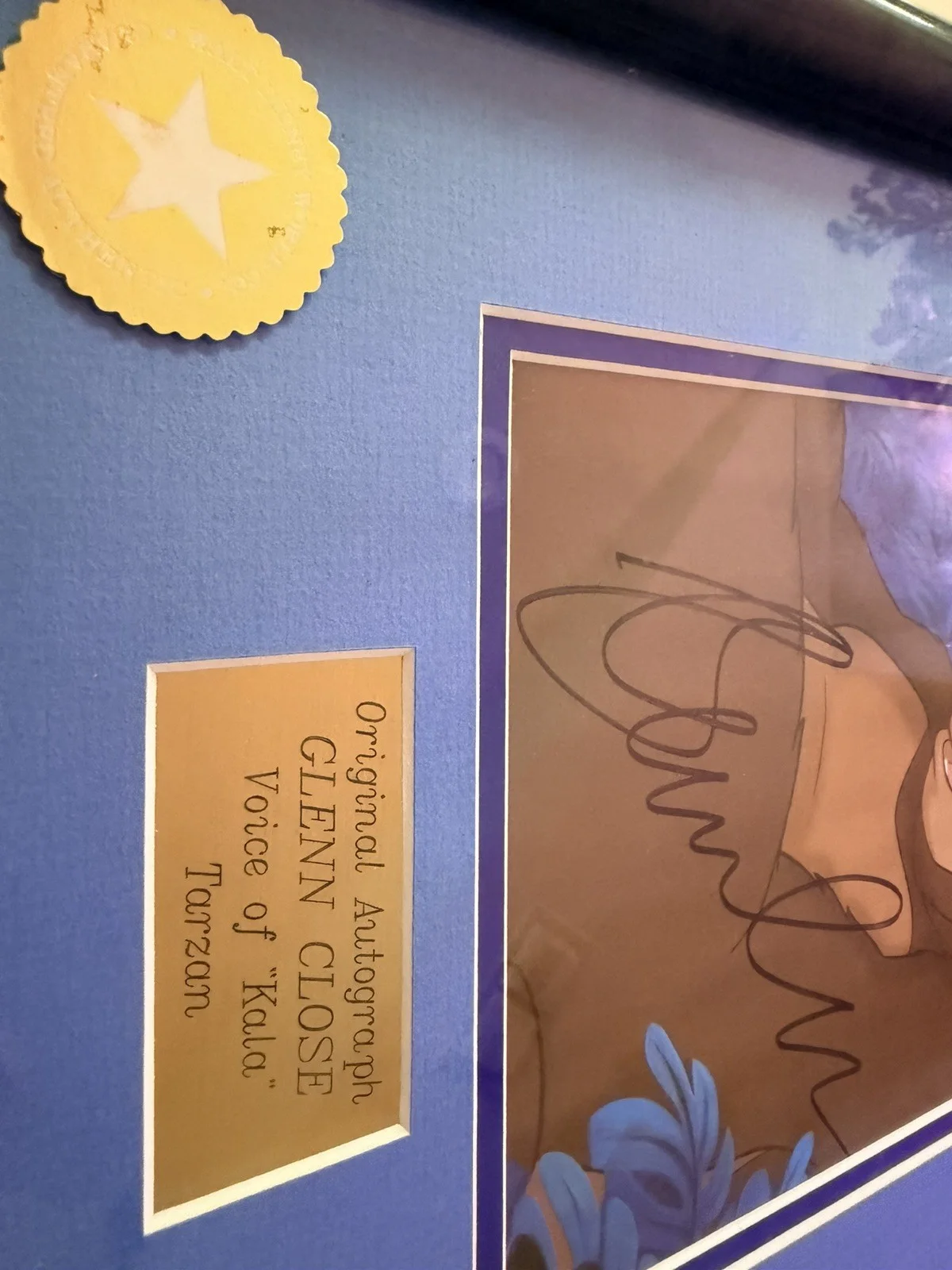 Glenn Close — Original Autograph Of "Glenn Close" Voice Of "Kala" Tarzan - Signed Disney Art, изображение 3