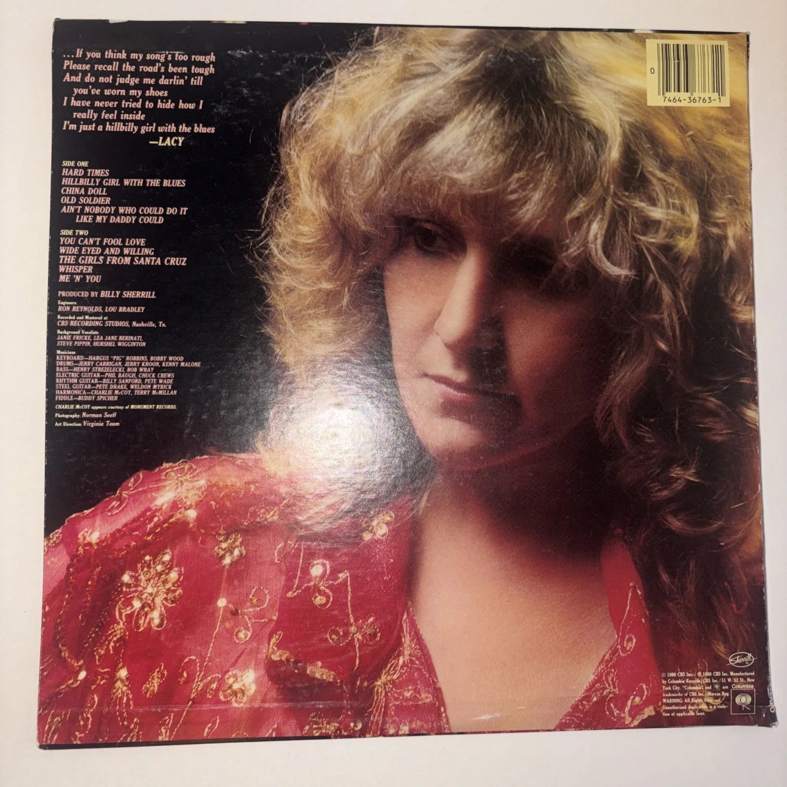 VTG Vinyl Album Record "HARD TIMES" Lacy J. Dalton Hand signed PREOWNED, image 3