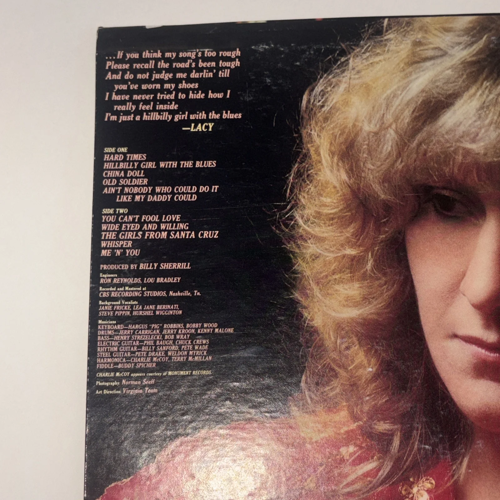 VTG Vinyl Album Record "HARD TIMES" Lacy J. Dalton Hand signed PREOWNED, image 4