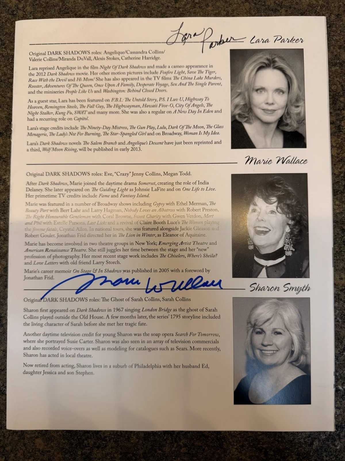 Kathryn Lee Scott — Autographed Dark Shadows Weekend 2012 Booklet - Jerry Lacy / Kathryn Leigh Scott, image 3