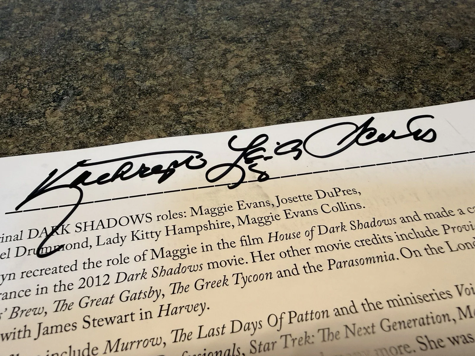 Kathryn Lee Scott — Autographed Dark Shadows Weekend 2012 Booklet - Jerry Lacy / Kathryn Leigh Scott, image 5