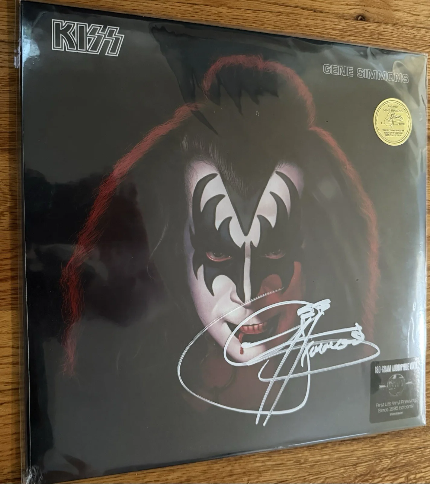 KISS Gene Simmons Autographed Vinyl Record 2014 - Signed, image 2