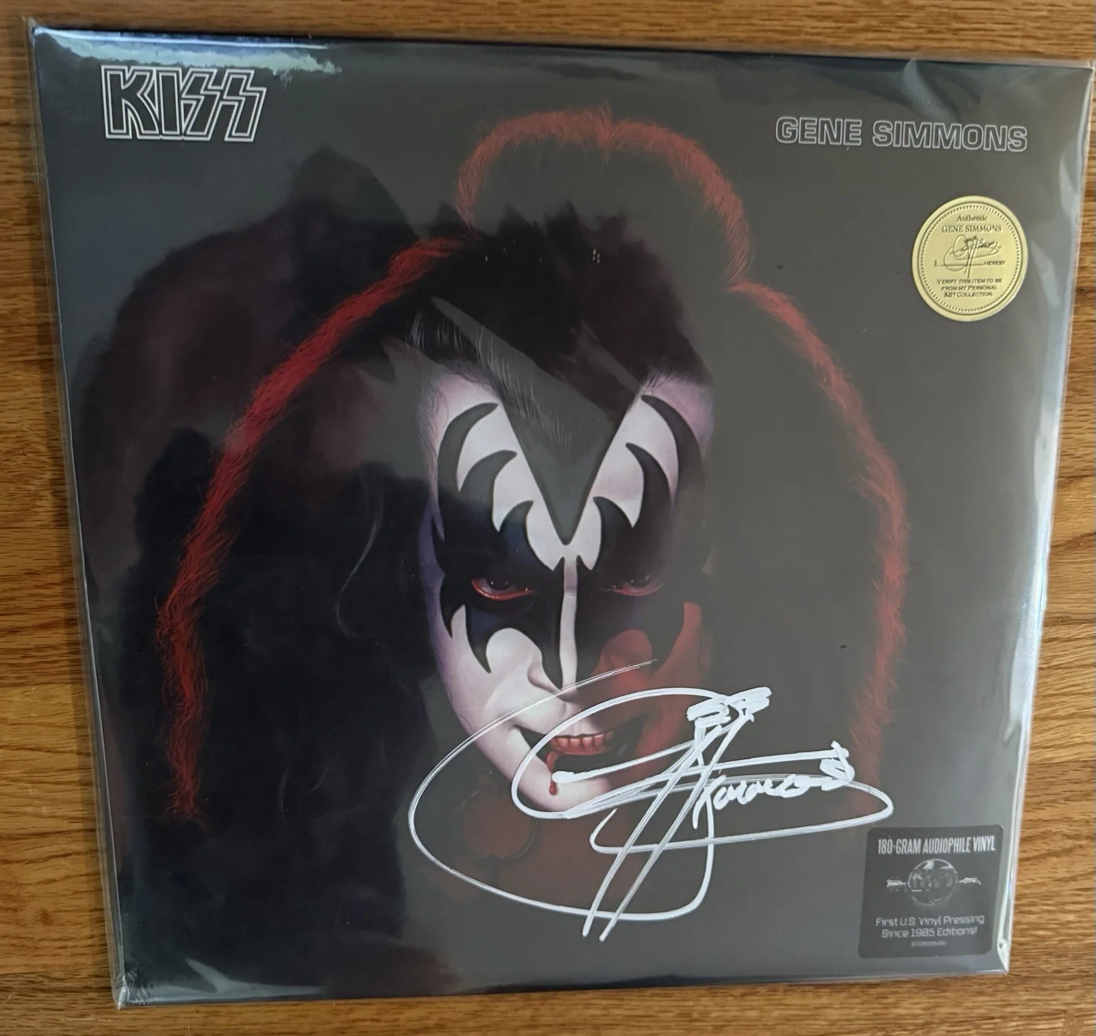 KISS Gene Simmons Autographed Vinyl Record 2014 - Signed, image 3