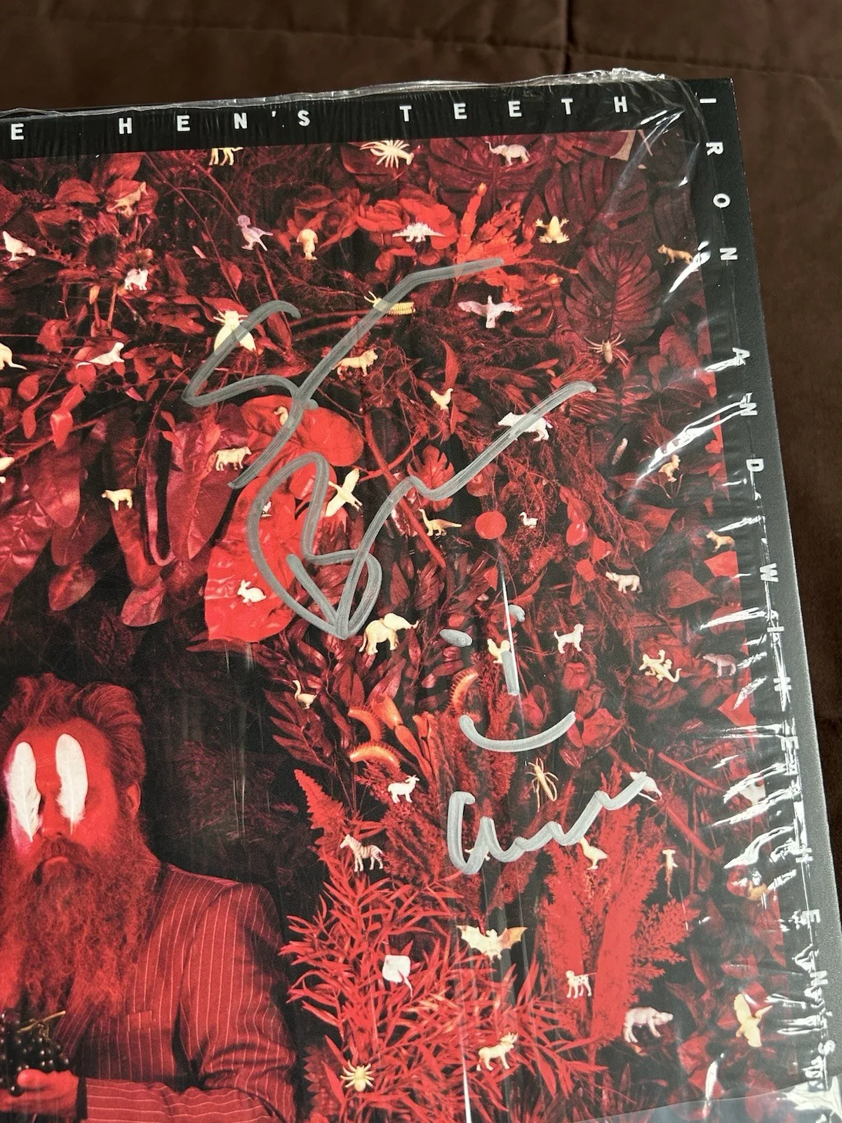 Iron and Wine Hen’s Teeth Signed Vinyl White Marble LP 2026 Autographed Sam Beam, изображение 2