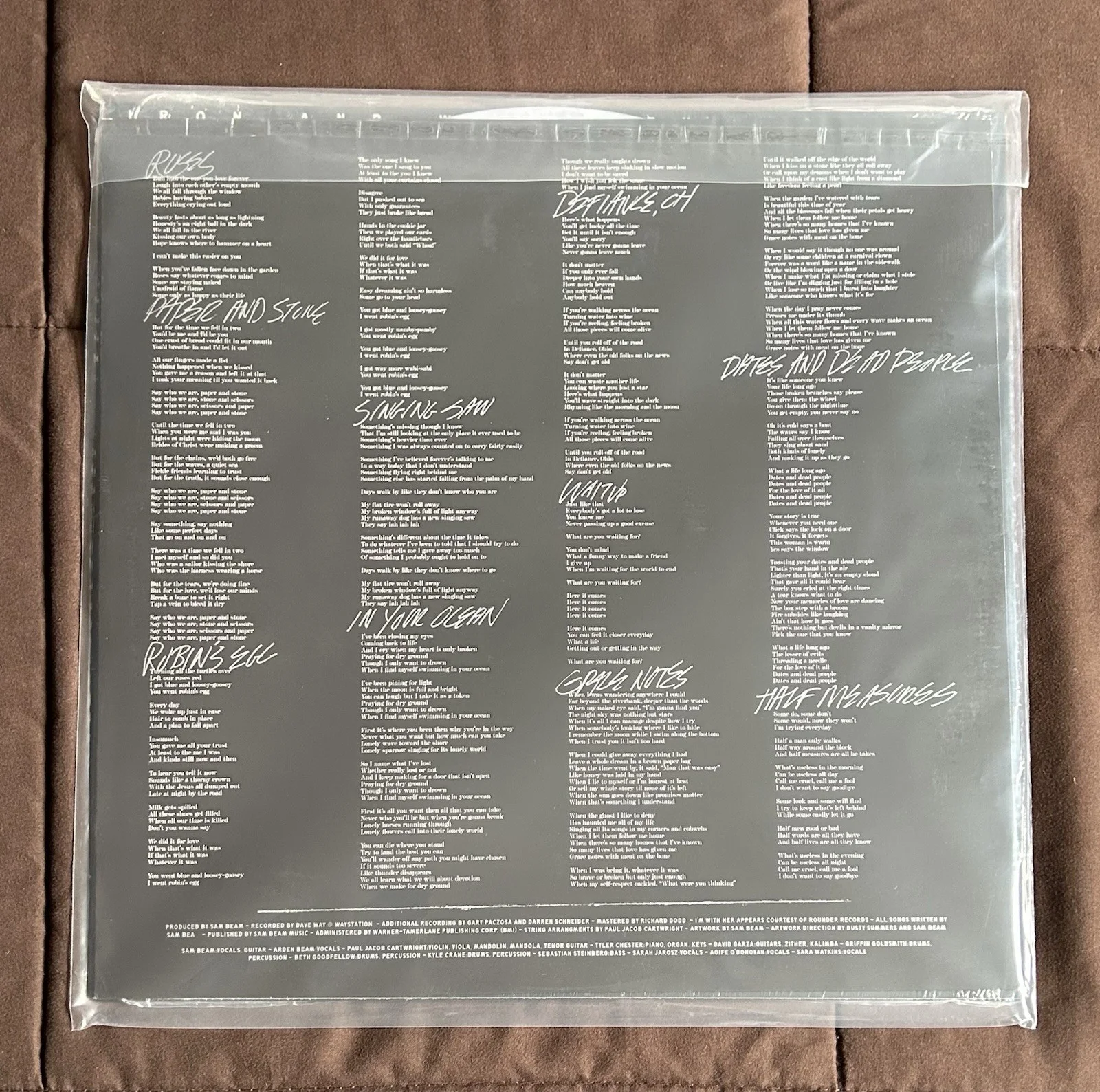 Iron and Wine Hen’s Teeth Signed Vinyl White Marble LP 2026 Autographed Sam Beam, изображение 3