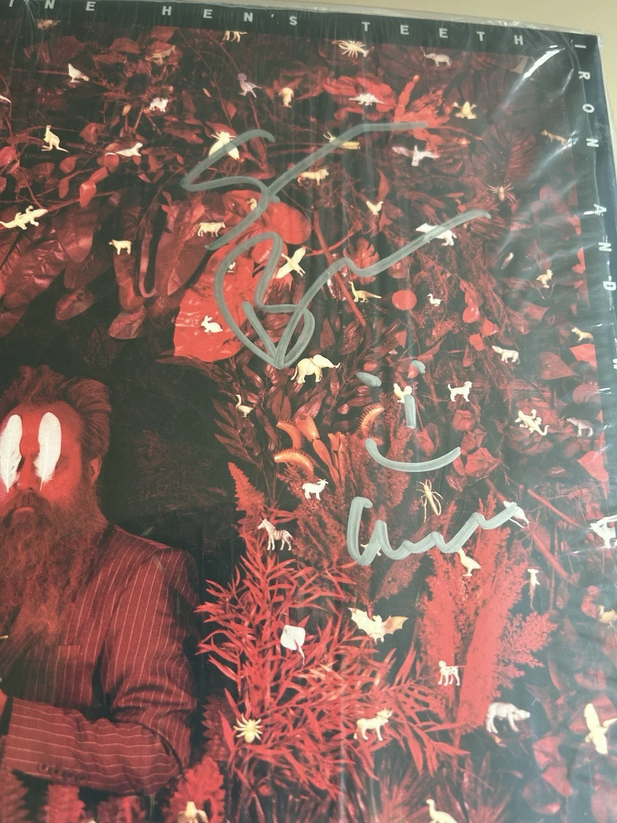 Iron and Wine Hen’s Teeth Signed Vinyl White Marble LP 2026 Autographed Sam Beam, изображение 5