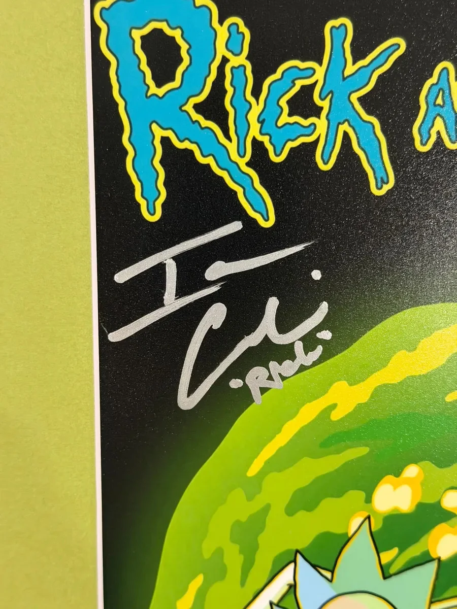Cast — Ian Cardoni and Harry Belden Signed Rick And Morty 8x12 Photo (Green), изображение 2
