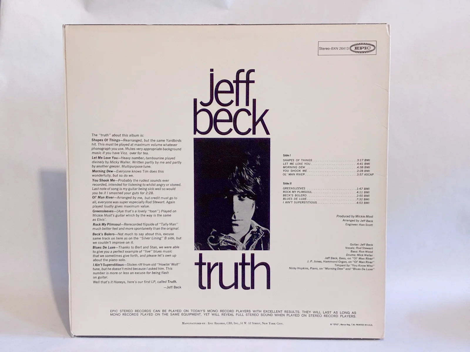 Jeff Beck-Truth !!SIGNED LP COVER!!, image 3