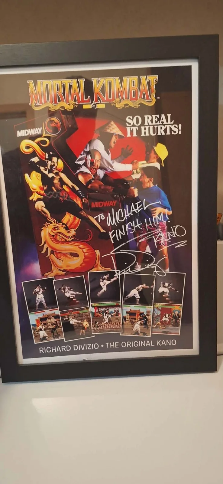 MORTAL KOMBAT ORIGINAL POSTER SIGNED BY RICHARD DIVIZIO!, image 3