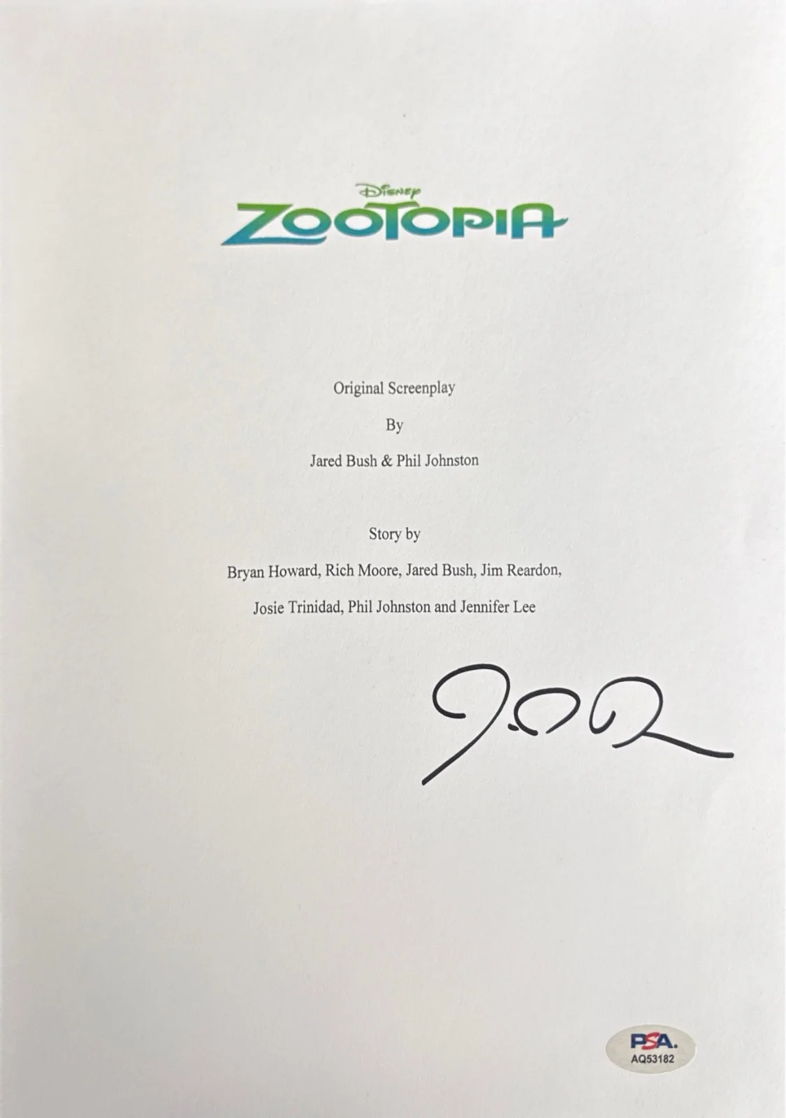 Josh Dallas — Josh Dallas Signed 8x10 Zootopia Script Cover Only PSA AQ53182, image 2