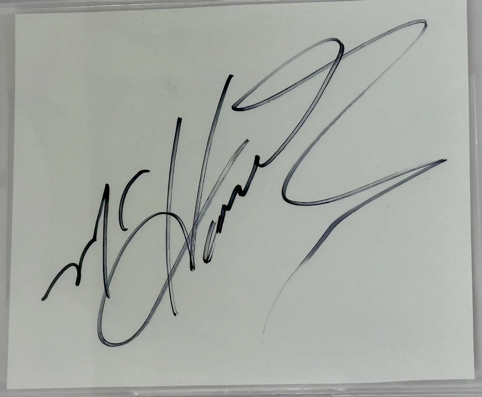 MC Hammer signed cut Index Card rapper Beckett coa slabbed, image 2