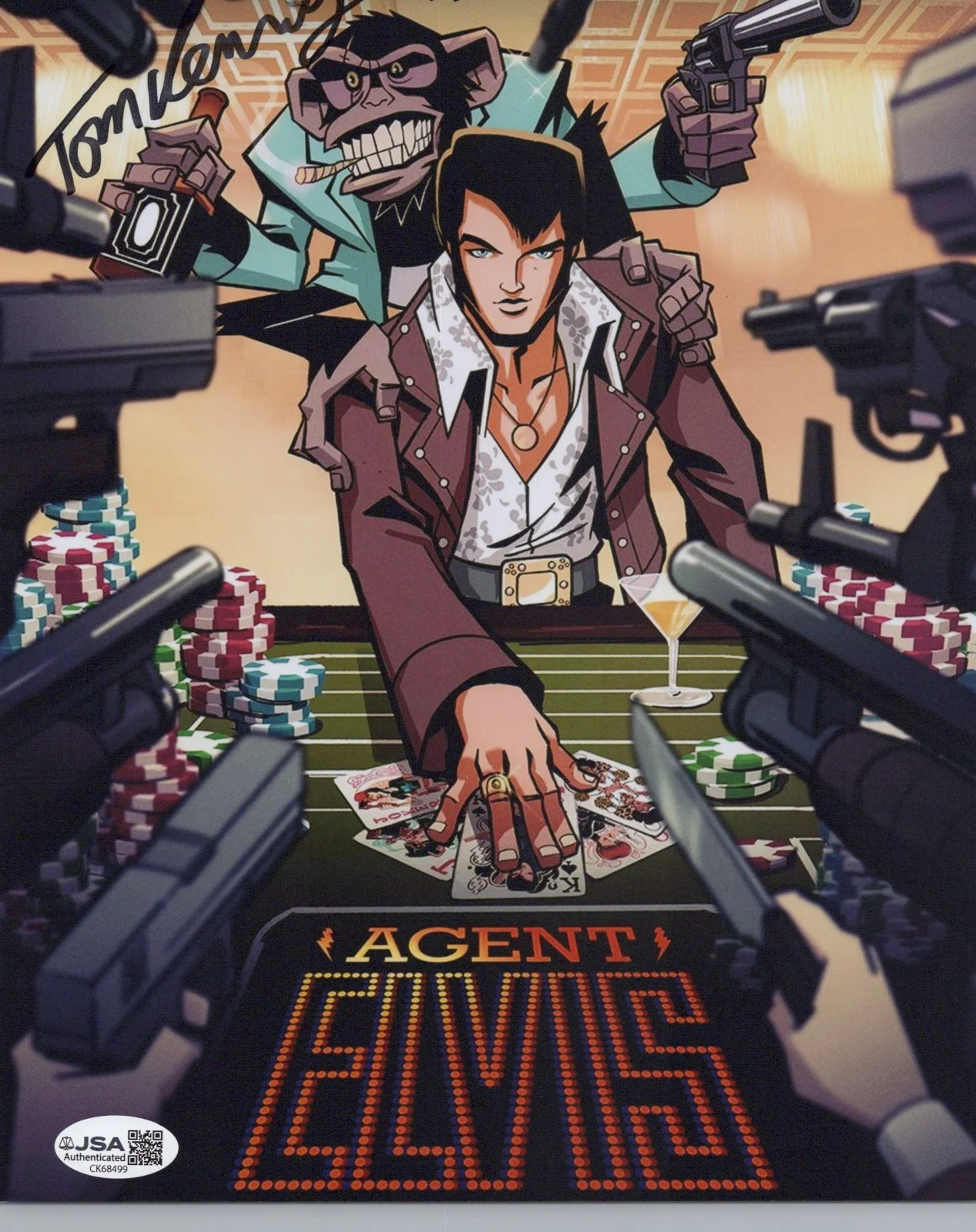 Tom Kenny — Agent Elvis 8x10 photo of Scatter signed by Tom Kenny JSA COA