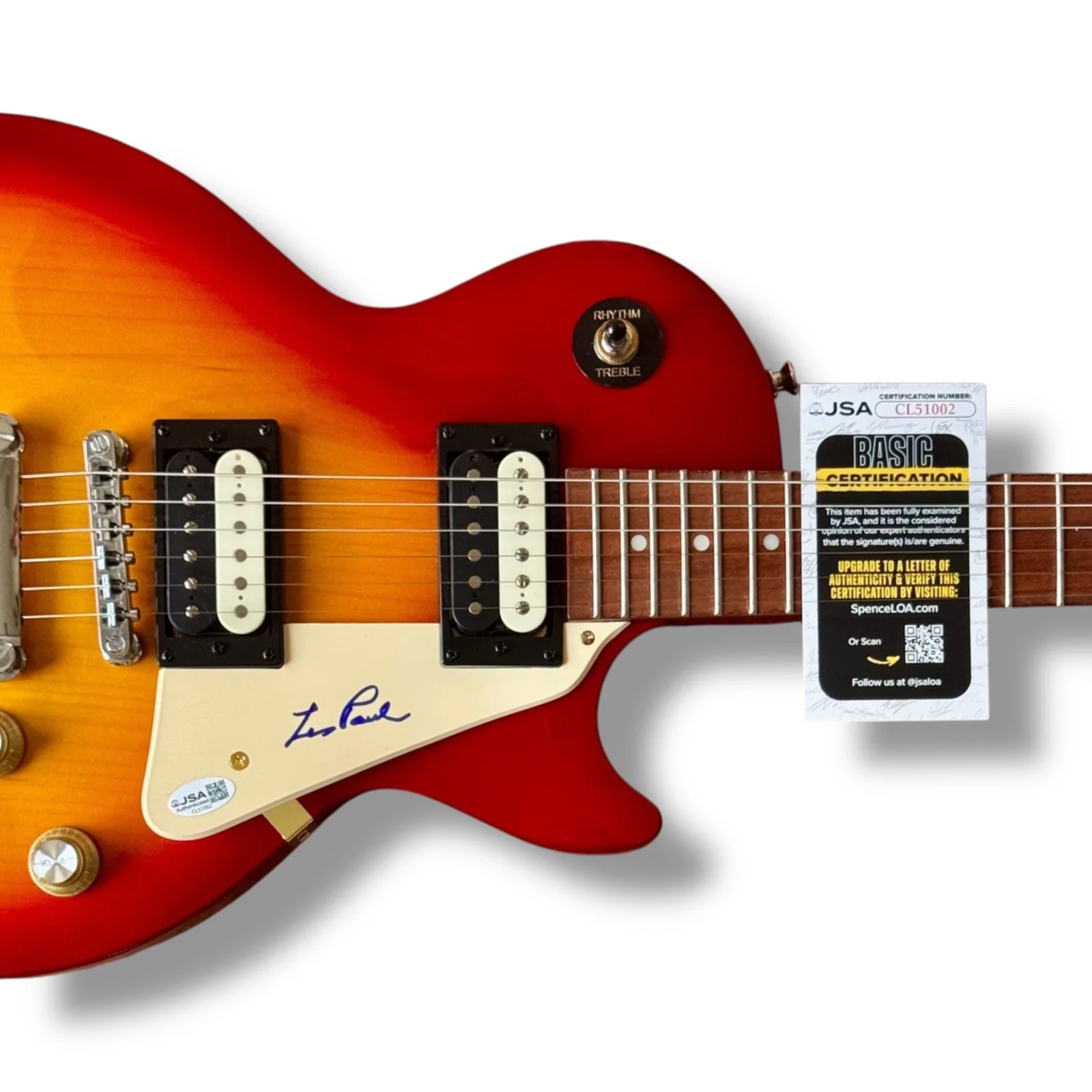 Les Paul Signed Guitar JSA COA Epiphone Les Paul Standard Pro Cherry Sunburst, image 2