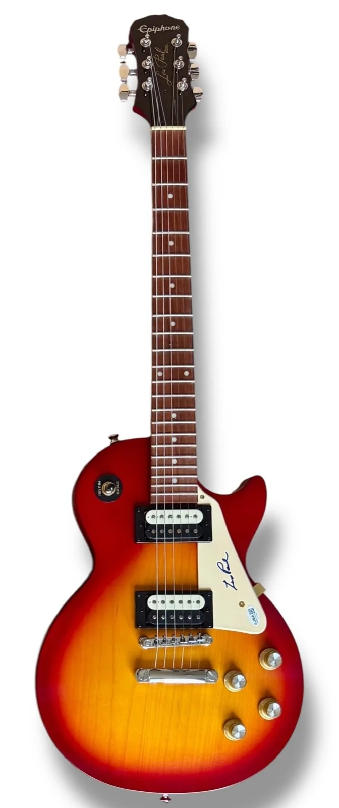 Les Paul Signed Guitar JSA COA Epiphone Les Paul Standard Pro Cherry Sunburst, image 3