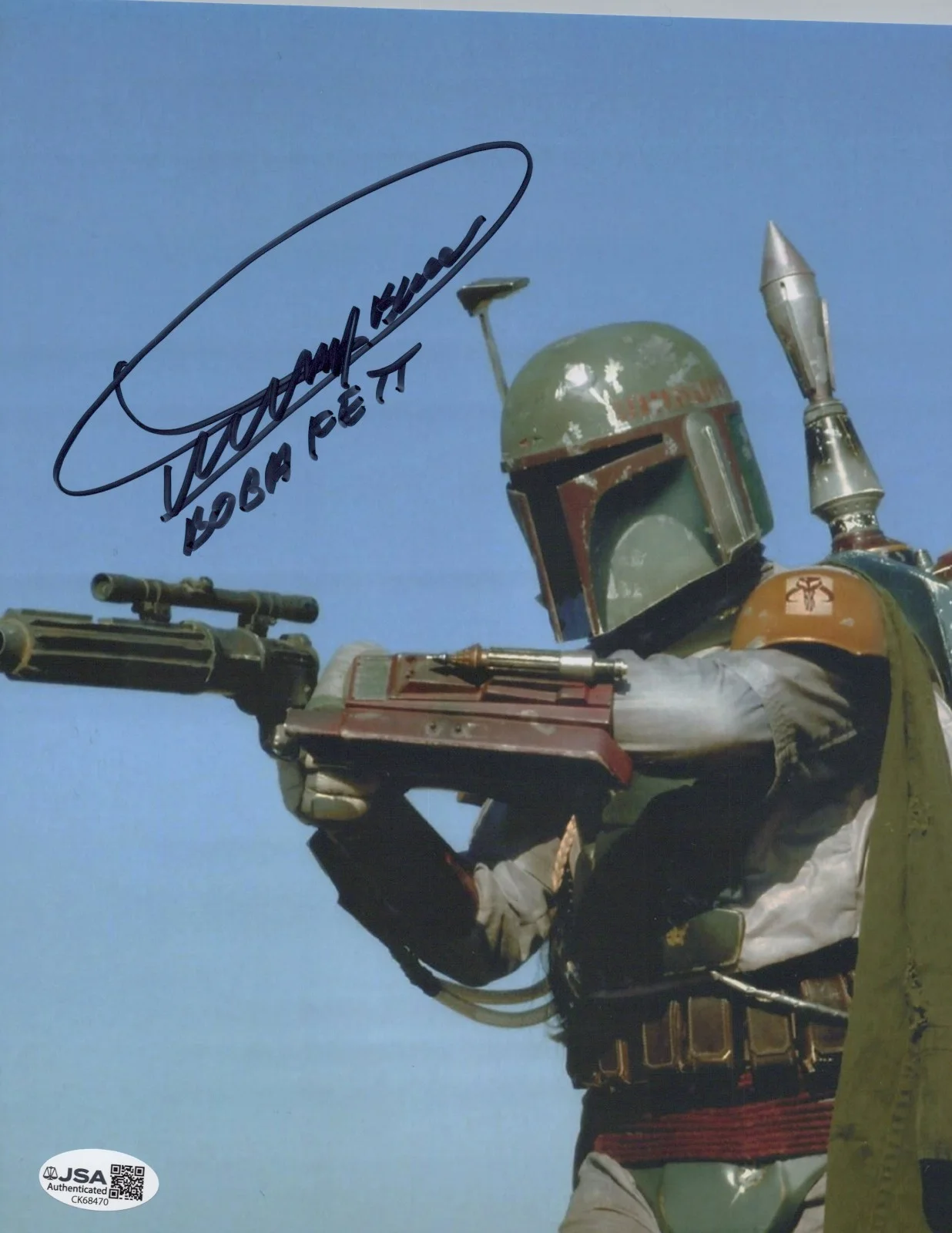 Dickey Beer — Star Wars- Boba Fett 8x10 photo signed by Dickey Beer JSA COA